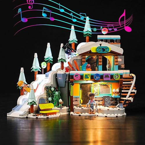 Kit de luces LED para Lego Holiday Ski Slope y Café 41756, versión musical, juego de iluminación creativa, accesorios compatibles con Lego 41756