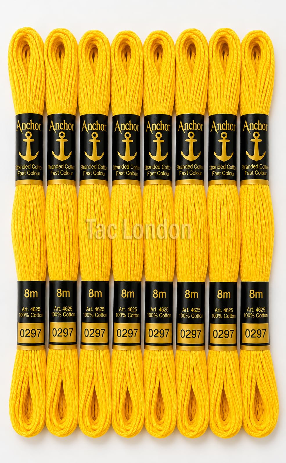 Anchor Cross Stitch Hand Embroidery Stranded Cotton Floss Thread (Pack of 12) Multi Shades (Yellow)