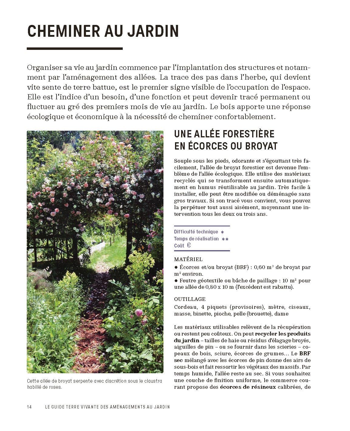 Le guide Terre vivante des aménagements au jardin: Allées, clôtures, es, serres, carrés potagers, nichoirs, mobilier de jardin… en matériaux naturels & de récup’