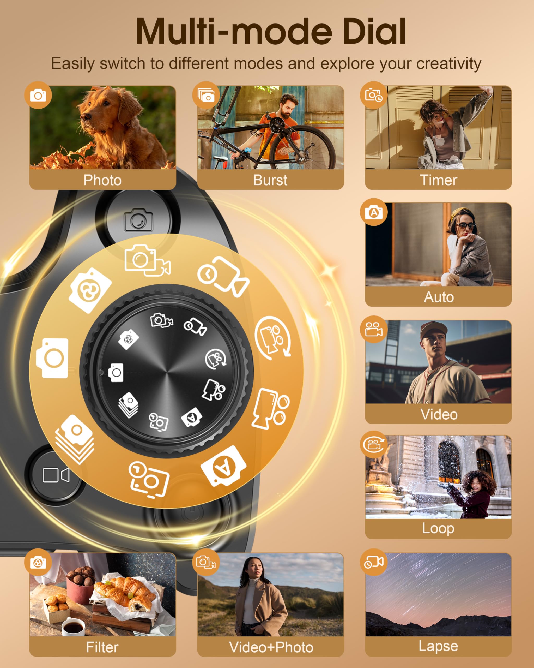 True 5K Digital Cameras for Photography - 80MP WiFi Autofocus Vlogging Camera for YouTube with 4.0" Touch Screen - UHD One-Touch Macro Video Camara for Beginner Photographer with 18X Zoom, Lens Cap