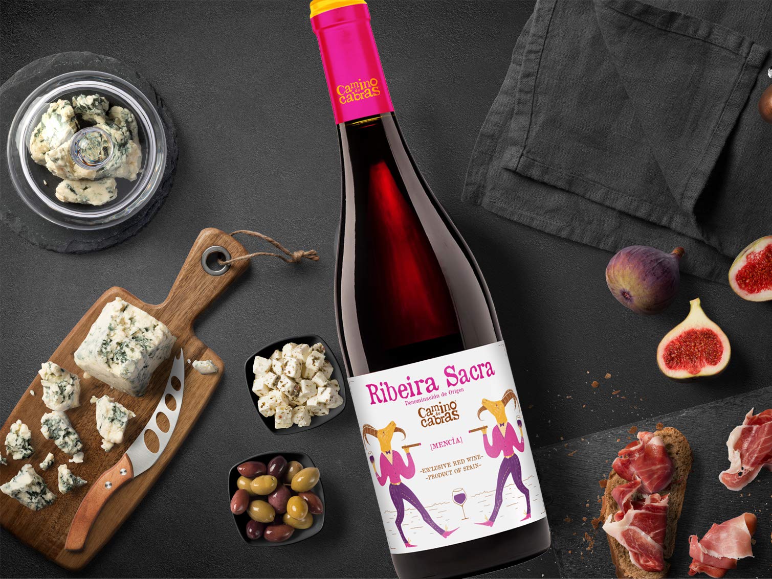 Vino Mencia - Caja Vino Tinto 6 botella x 750 ml - Vino para Regalar – Vino Gallego Premium – Vino Regalo Gourmet – Pack Regalo vino - D.O Vino Ribeira Sacra - CAMINO DE CABRAS