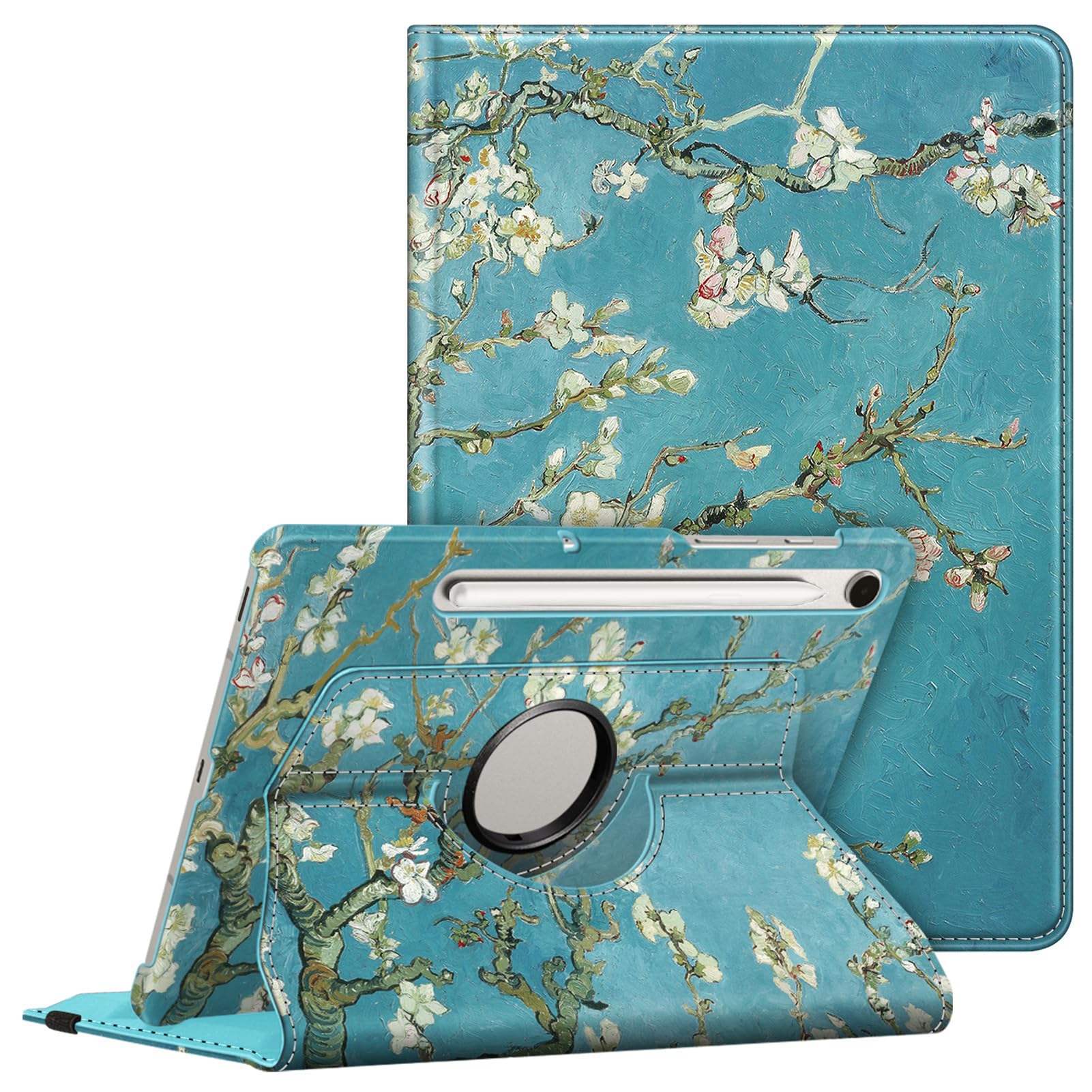 Fintie Rotating Case for Samsung Galaxy Tab S10 Lite/ S10 FE/ S9 FE 5G 10.9 Inch/Tab S9 11 Inch with S Pen Holder, 360 Degree Swiveling Stand Cover