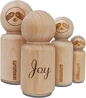 Joy Cursive Text Rubber Stamp for Stamping Crafting Planners - 3/4 Inch Small