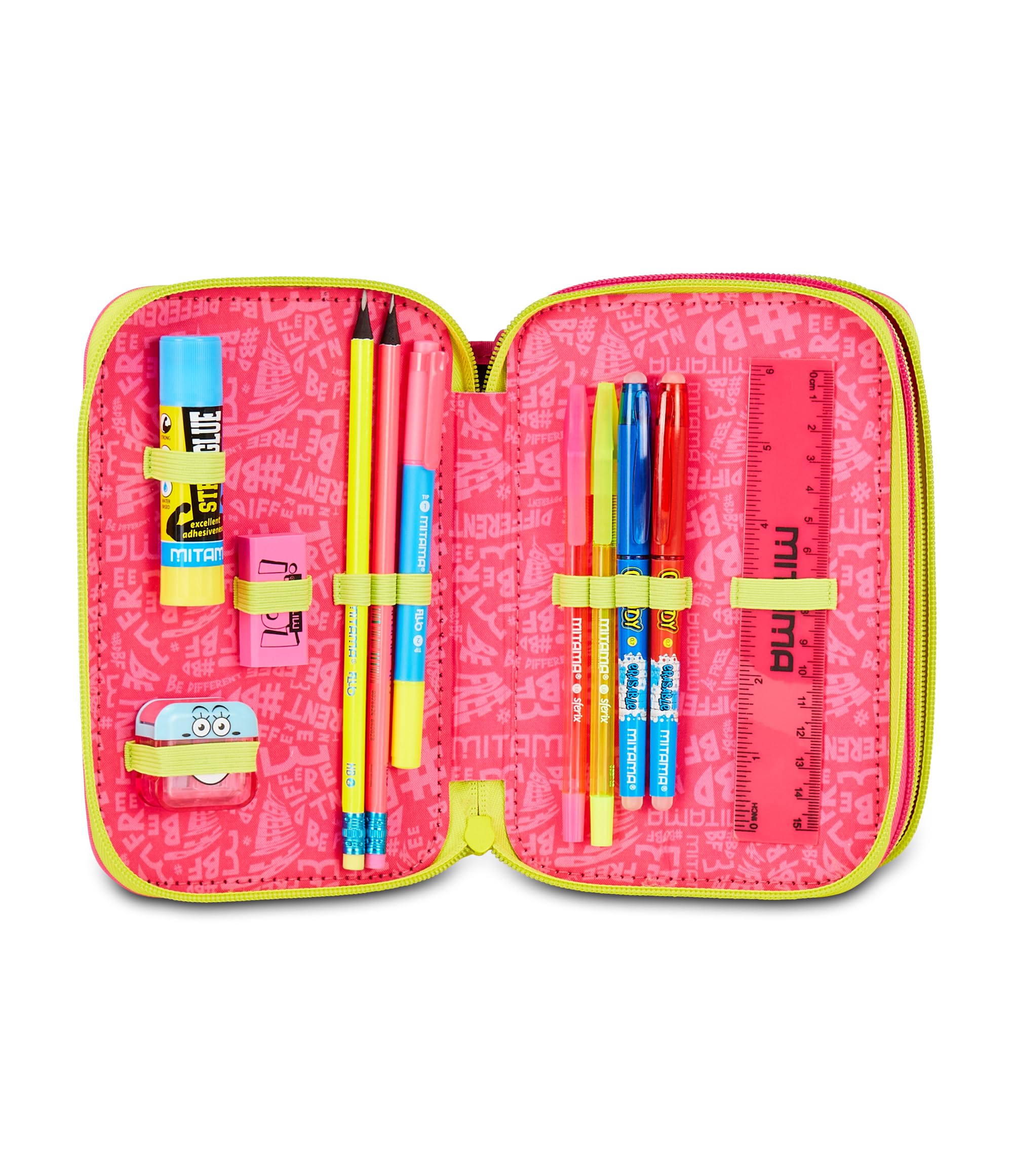 Mitama Astuccio Scuola 3 Scomparti, URBAN QUEEN, Astuccio Attrezzato, Per bambini e ragazzi, Scuola e tempo libero