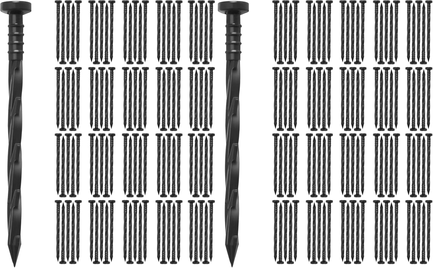 Gardzen 100 pcs Landscape Edging Anchoring Spikes, 6 inches Yard Lawn Paver Edging Stakes for Weed Barrier, Garden Fence, Artificial Turf (Pack of 2)