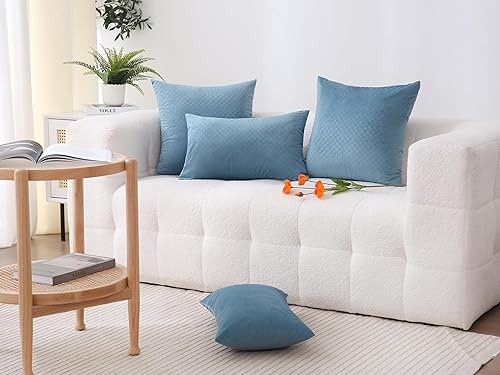 Miniatura 4 de Dakesensi Paquete de 2 fundas de almohada de pana suave, fundas de cojín decorativas de estilo bohemio de 18 x 18 pulgadas para sofá y cama, color