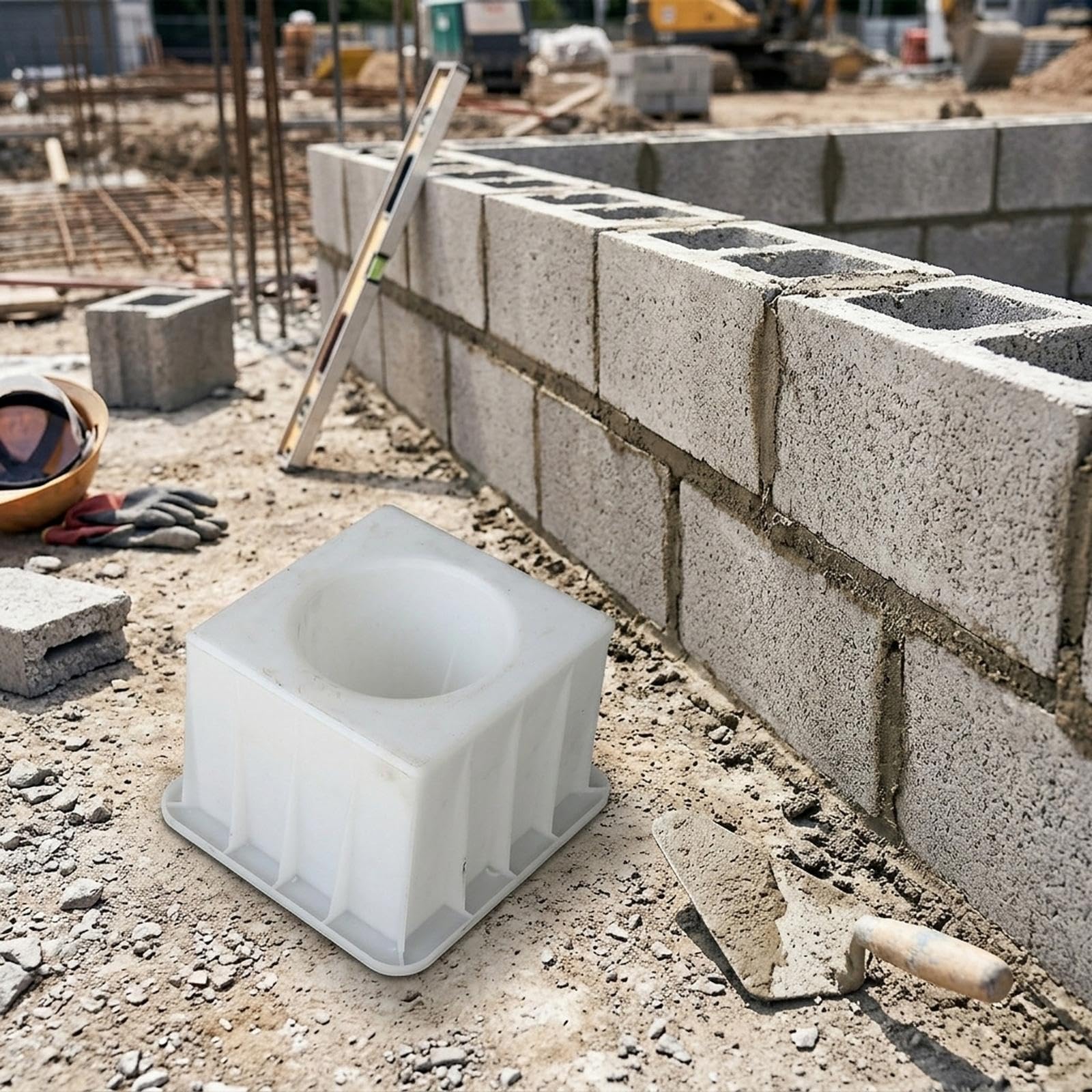 F Fityle Moldeador de bloques de cemento para ladrillos huecos de hormigón, herramienta multiusos resistente para bricolaje en el jardín, para colocación de, Redondo