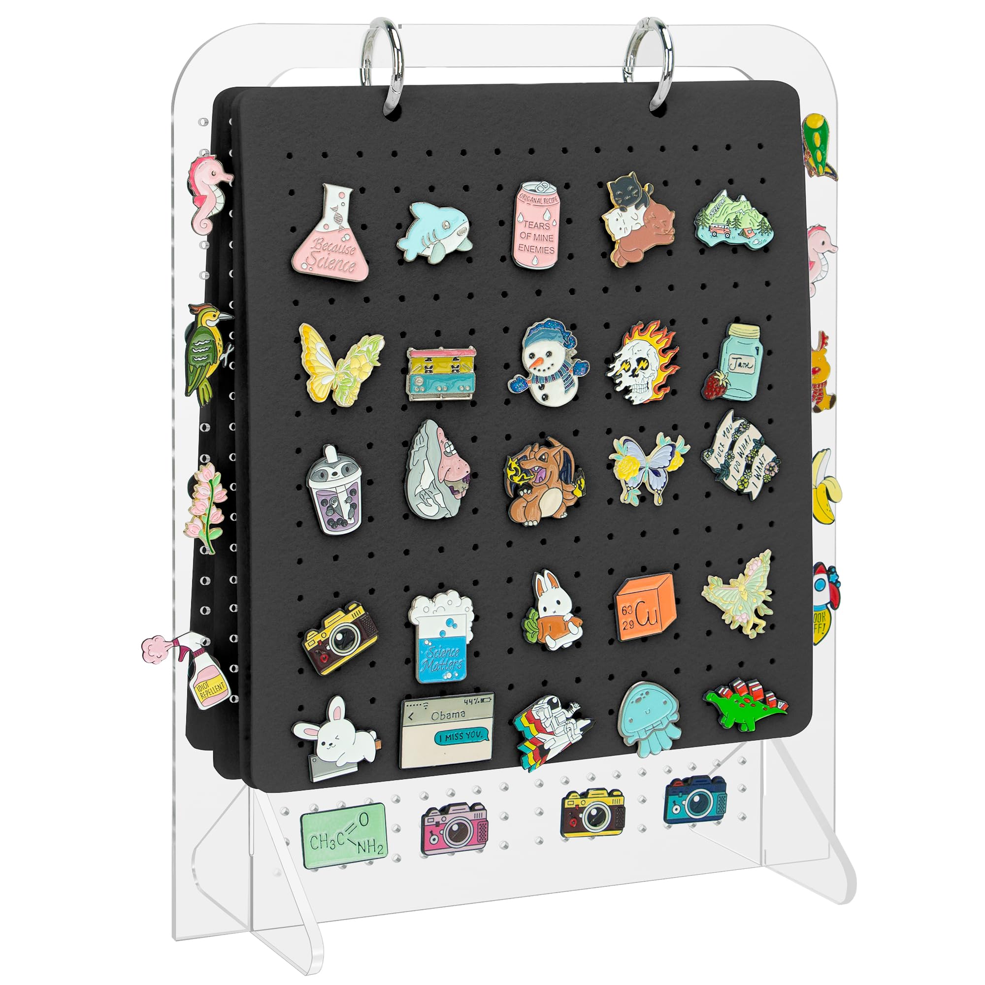 Broschennadel-Organizer Rund - Für Bis Zu 76 Anstecknadeln, Pink, Mit Aufhänger