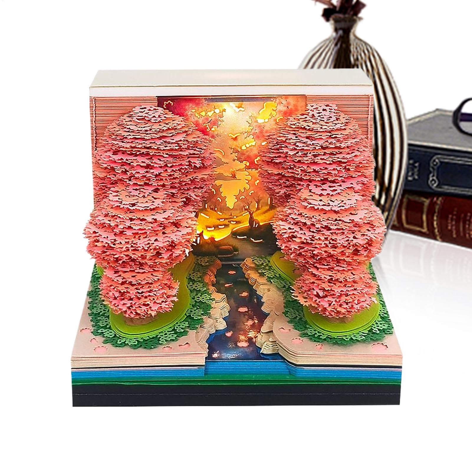 3D-Kalender zum Abreißen, ABS, Papier, 8,5 x 8,5 x 6,2 cm, dekorativer Zeitplaner, kreativer Tagesplaner für Büro, Arbeitszimmer und Wohnkultur