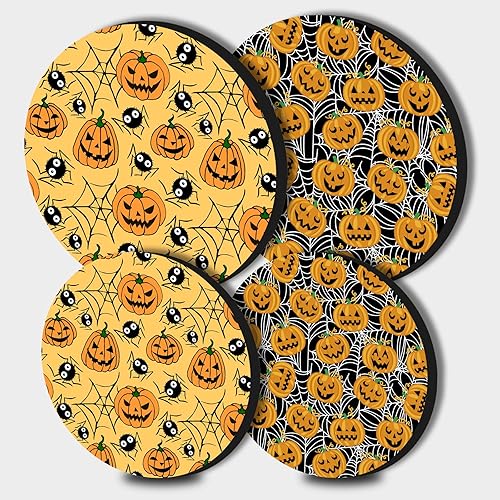 Cubiertas abstractas de quemaduras de calabaza para estufa eléctrica, decoración de cocina, Halloween, hornillo redondo, telaraña, estufa de gas,