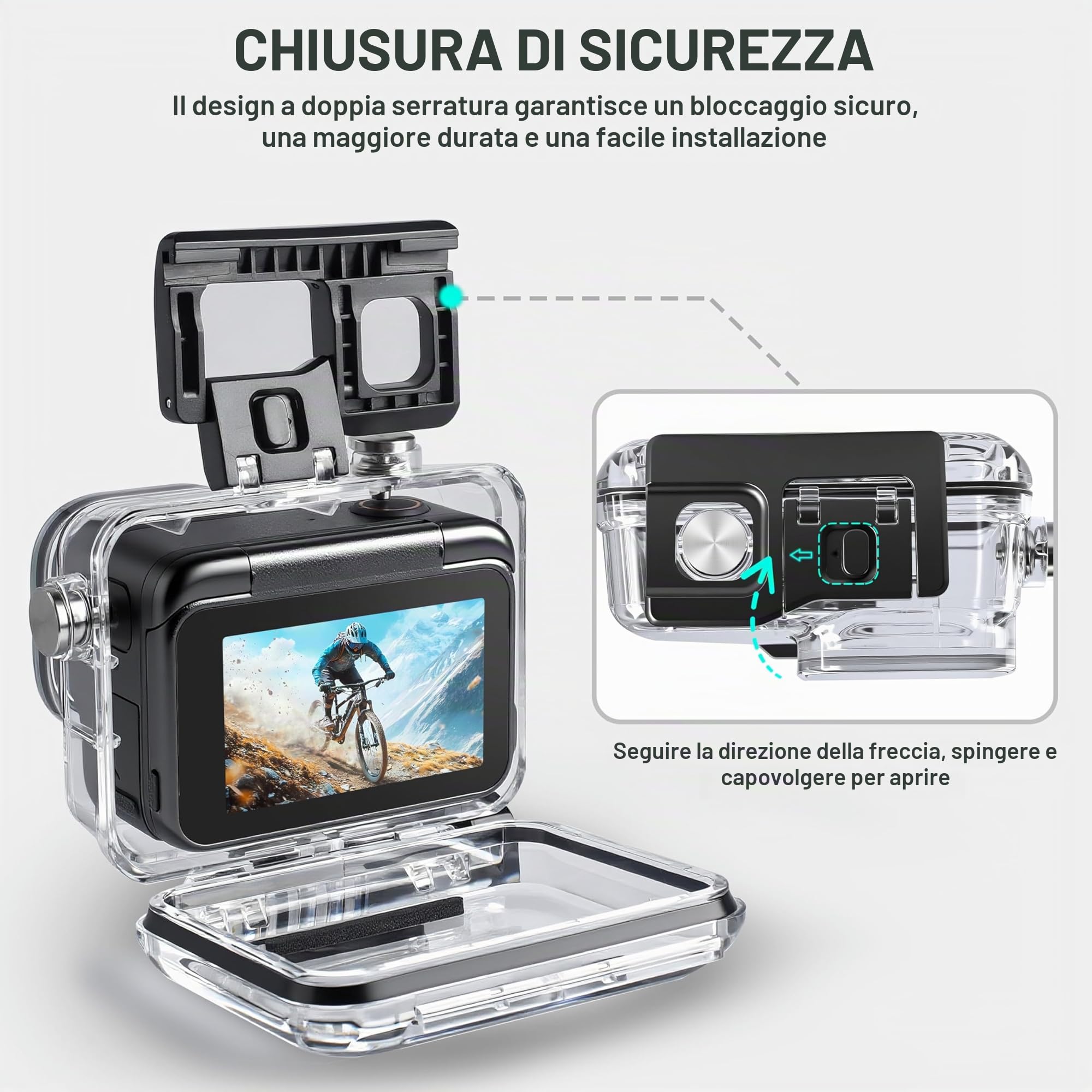 FitStill Set da immersione per Insta 360 ace pro 2/ace Pro, 50 m/164 FT custodia impermeabile + maniglia di galleggiamento, per fotografia subacquea ace pro 2 accessori