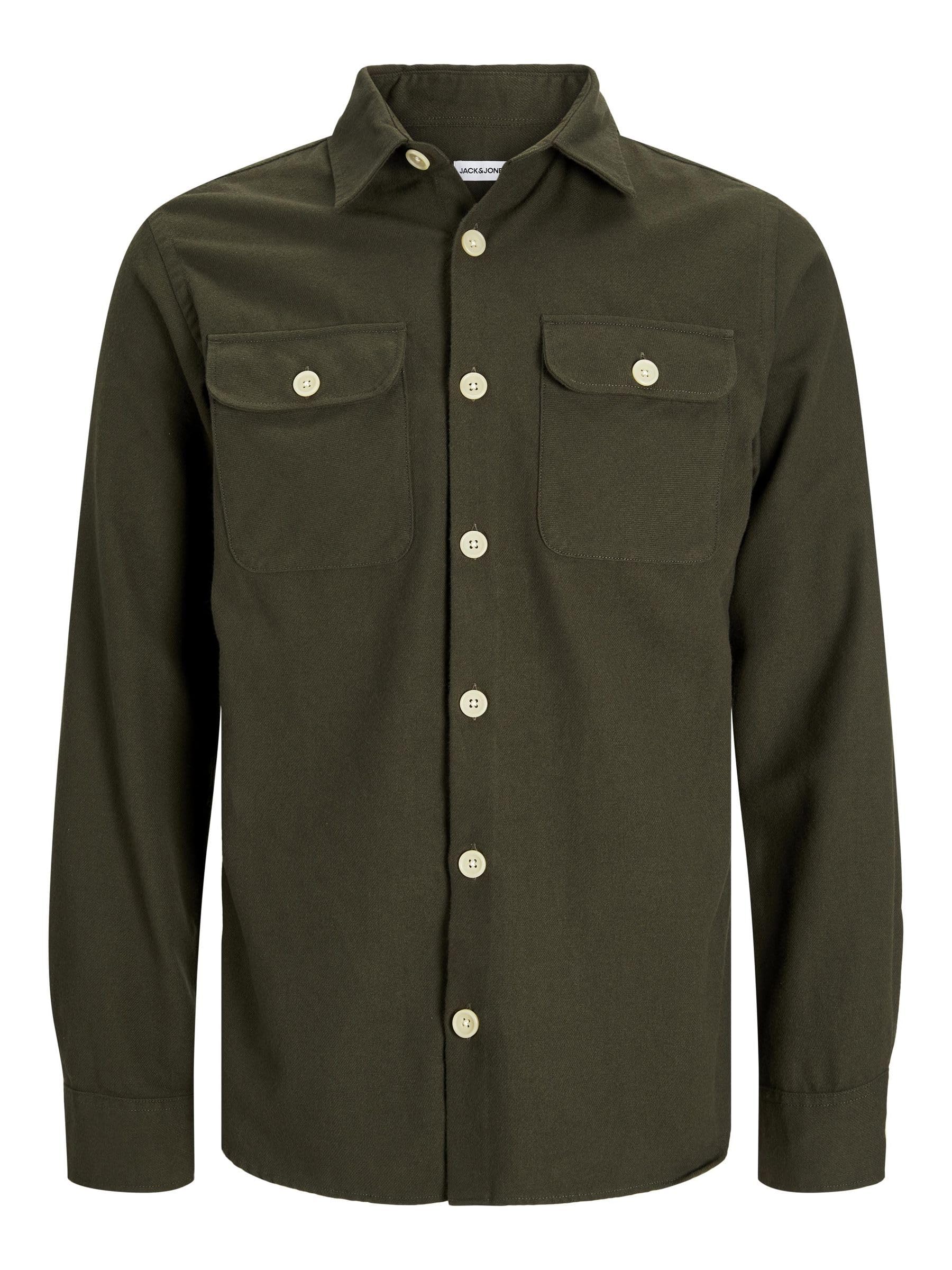 JACK&JONES JJEDARREN LS NOOS Overshirt, Forest Night/fit: Solid, XL
