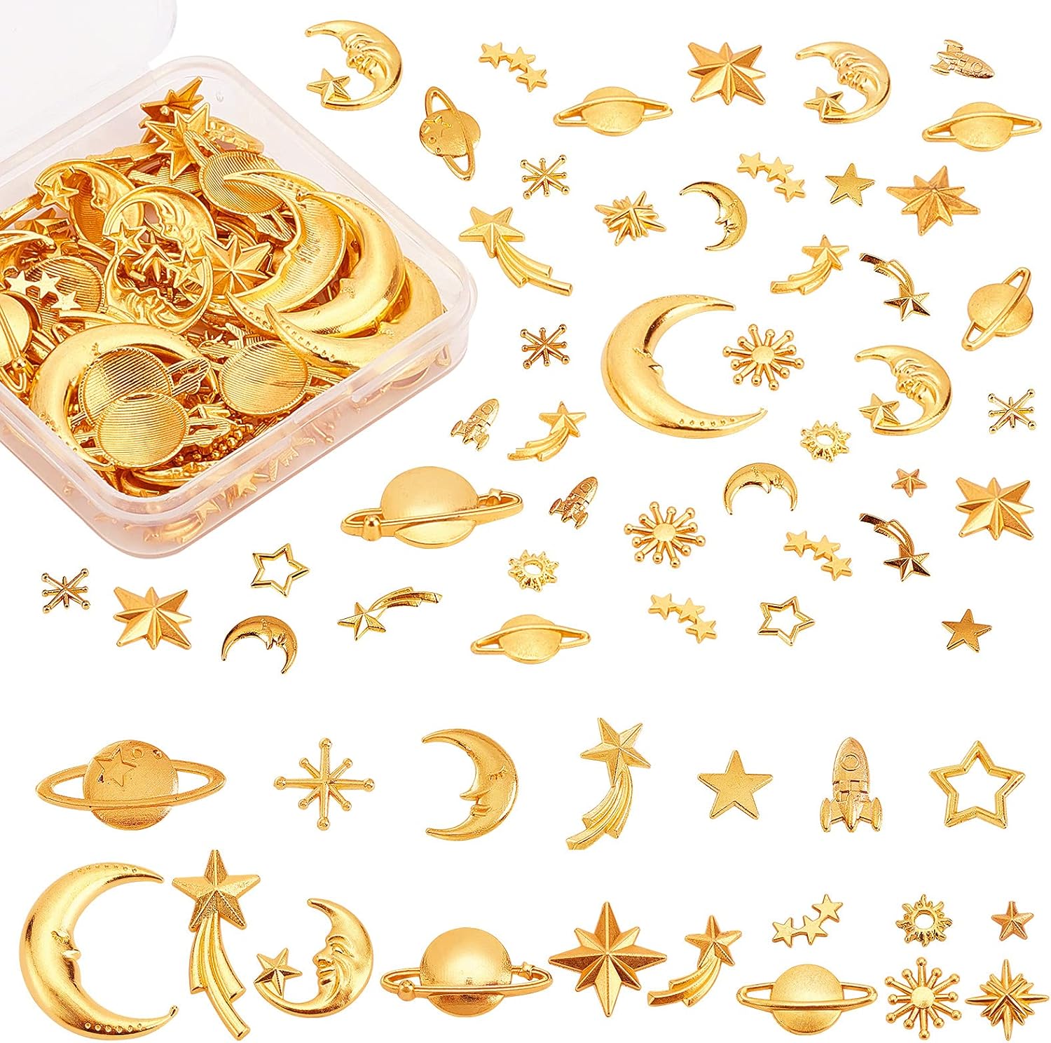 OLYCRAFT Constellation Charms - Mond & Stern Harzfüller 112-tlg. Set