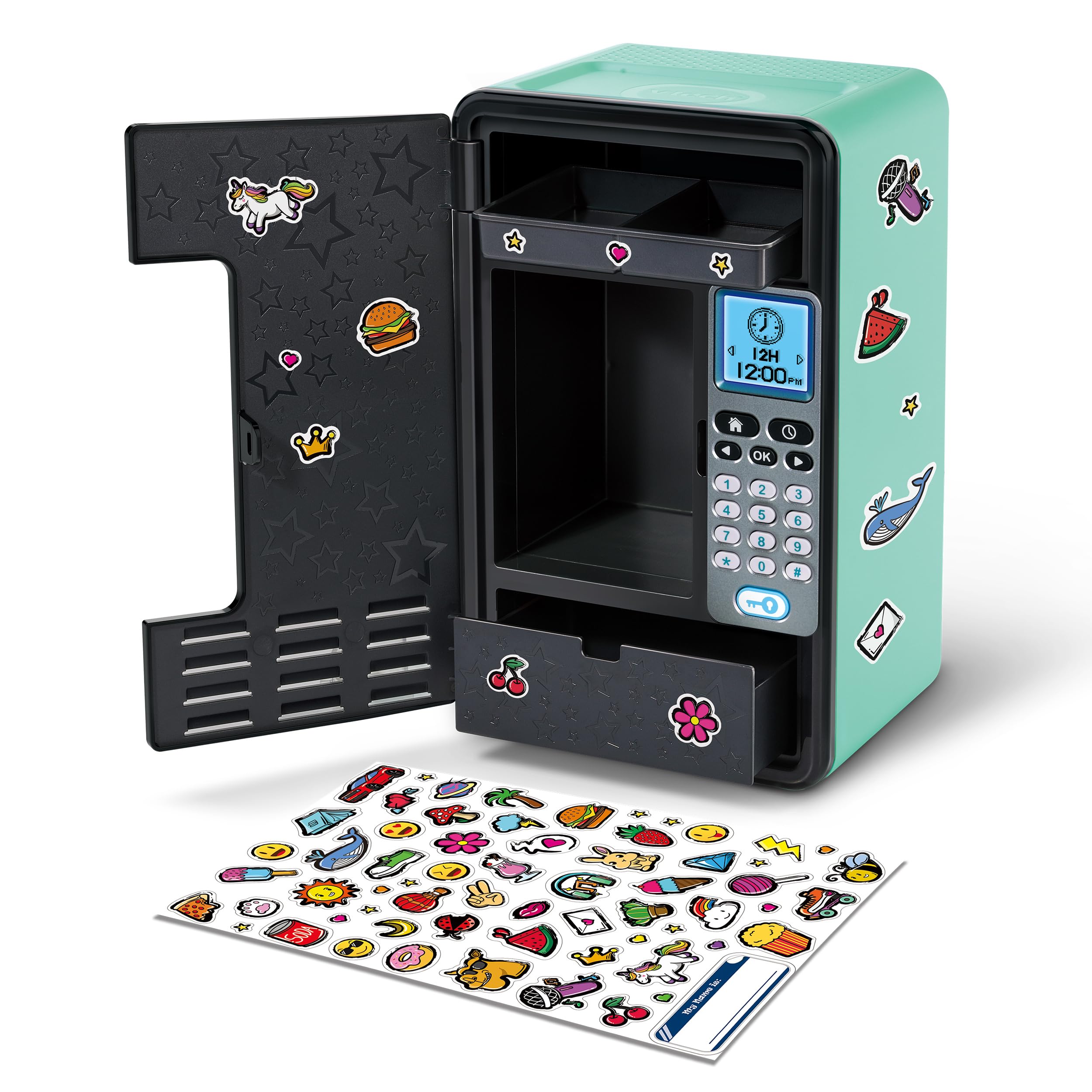 Vtech Kidisecrets Traumtresor – Tresor mit Zahlencode zum Aufbewahren von Geheimnissen – Mit Spielen, Musik und Aufklebern – Für Kinder von 6-12 Jahren, Black - German Version/Deutsche Version