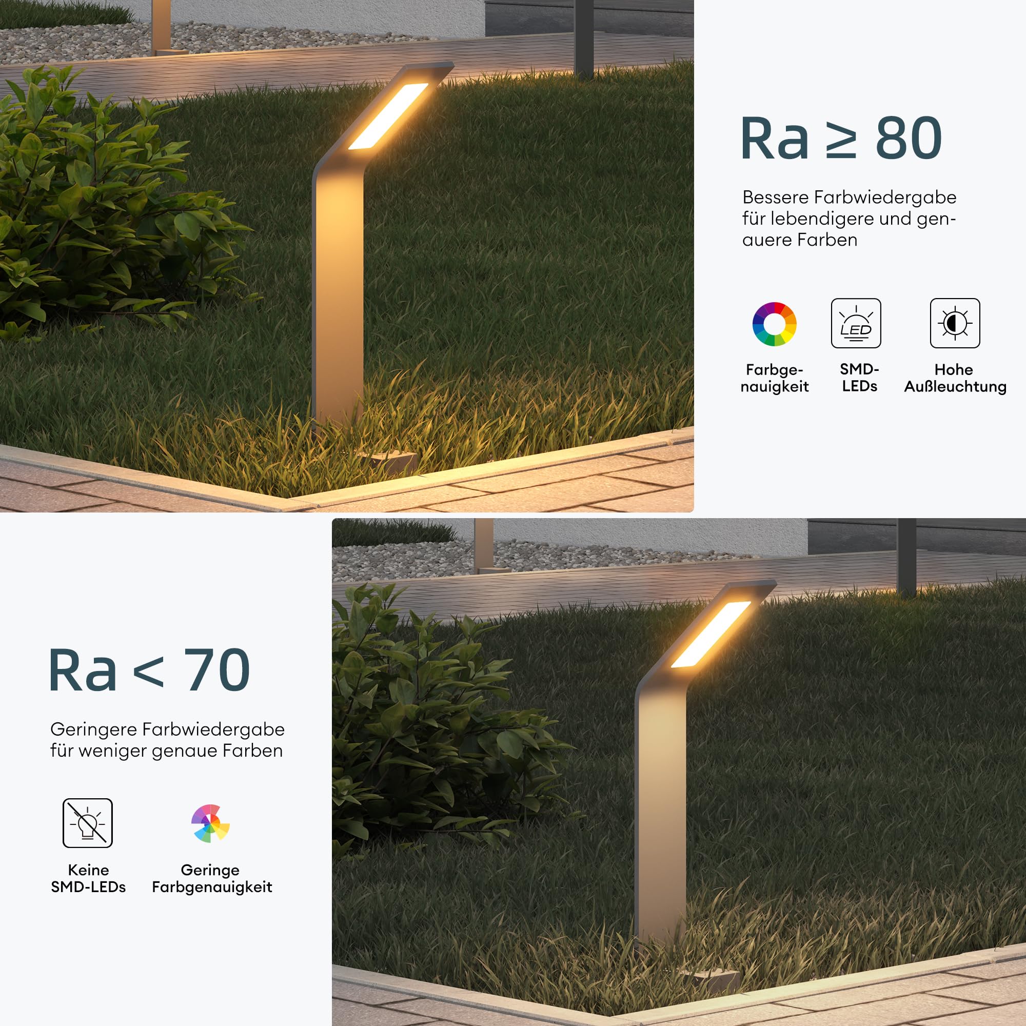 Mai & Mai Lampe sur Pied Extérieur Gris Foncé 128x98x808mm LED IP65 Jardin