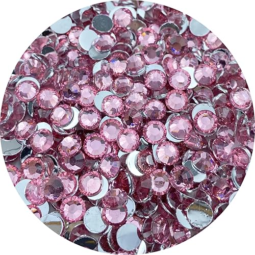 Miniatura 9 de 5000 diamantes de imitación redondos de resina de 0.157 pulgadas con parte trasera plana rosa claro para manualidades, diamantes de imitación