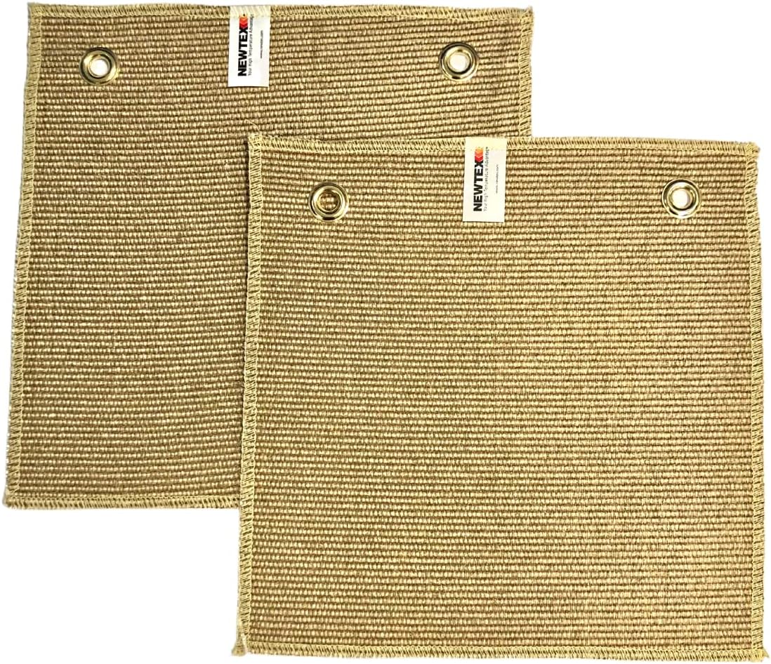 Newtex High-Temperature Resistant Fiberglass Pad - 2 Pack (12" x 12" each) - High Heat Resistant PlumberPad for Soldering, Welding, Brazing - Heavy Duty, Professional Welding Pad