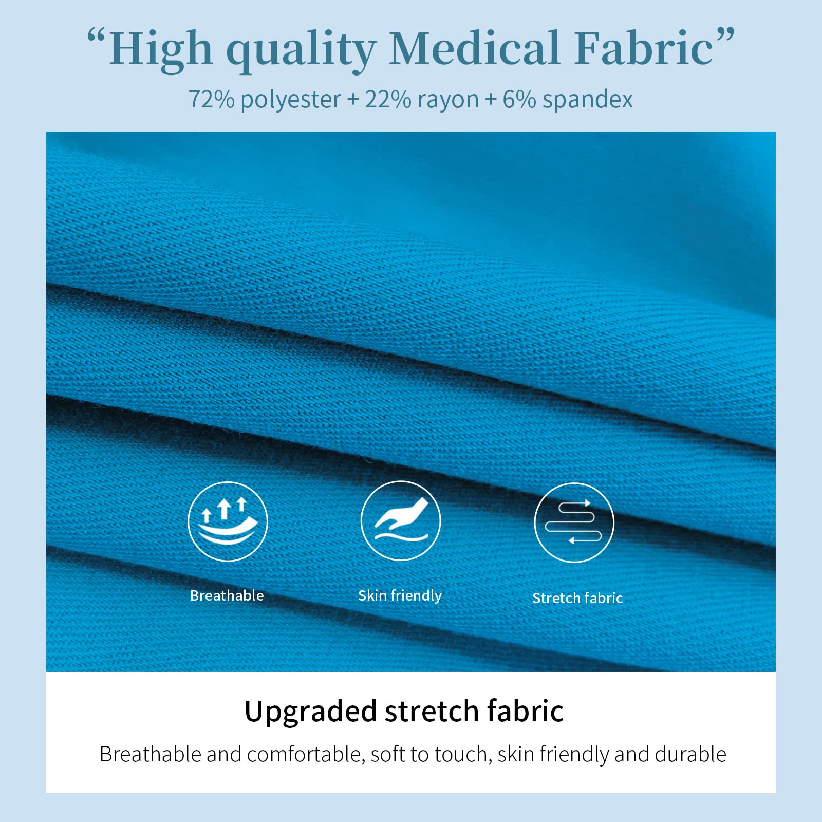 Women Scrubs Pant with Elastic Waist Workwear Professionals Drawstring Straight Leg Pull-On Cargo (Blue,S,Small)