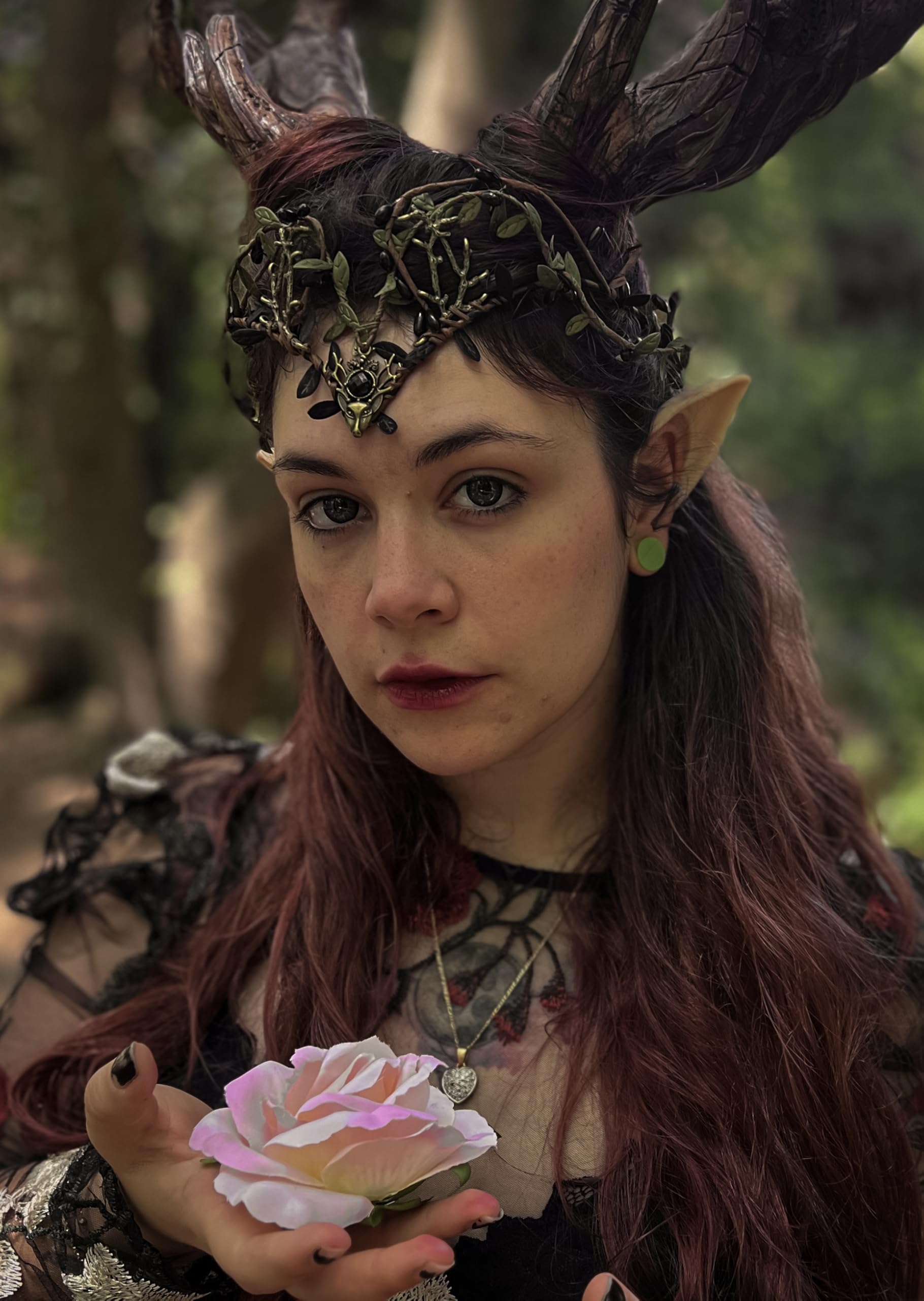 Elfenkroon, gewei kristal hoofddeksel gotische tiara elven bos tiara