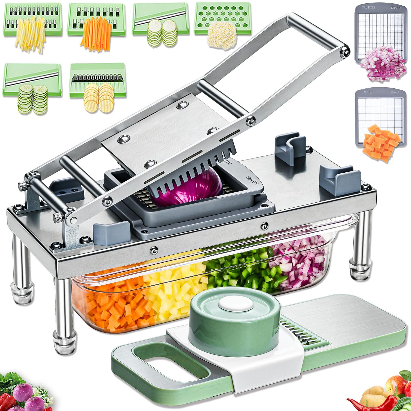 IPOVIPO Stainless Steel Vegetable Chopper