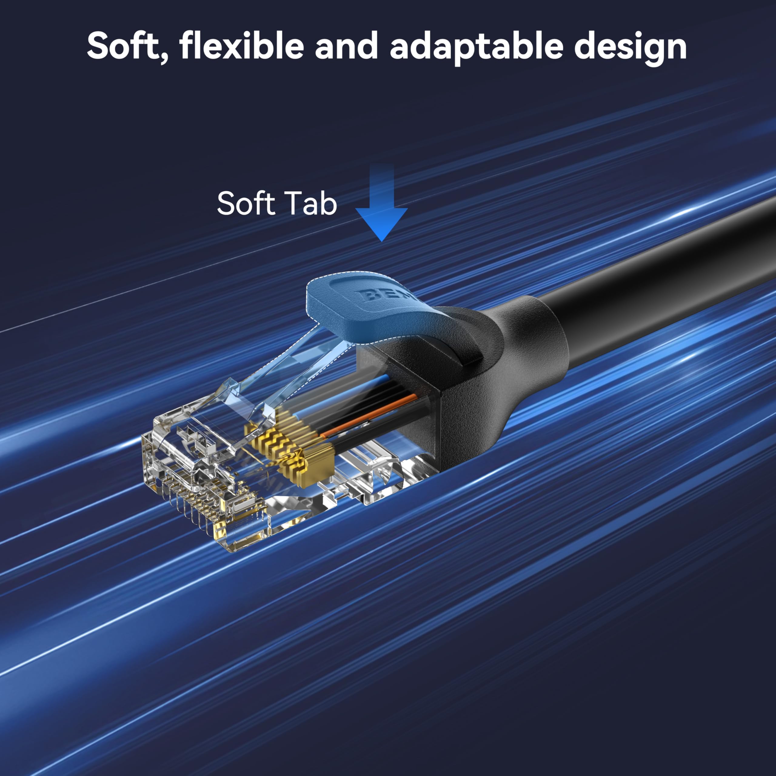BENFEI Cavo Ethernet Cat 6 da 3M, cavo di rete da 250 MHz e 10 Gbps, cavo LAN RJ45 per reti da 10/100/1000/10000 Mbps, compatibile con router, modem.