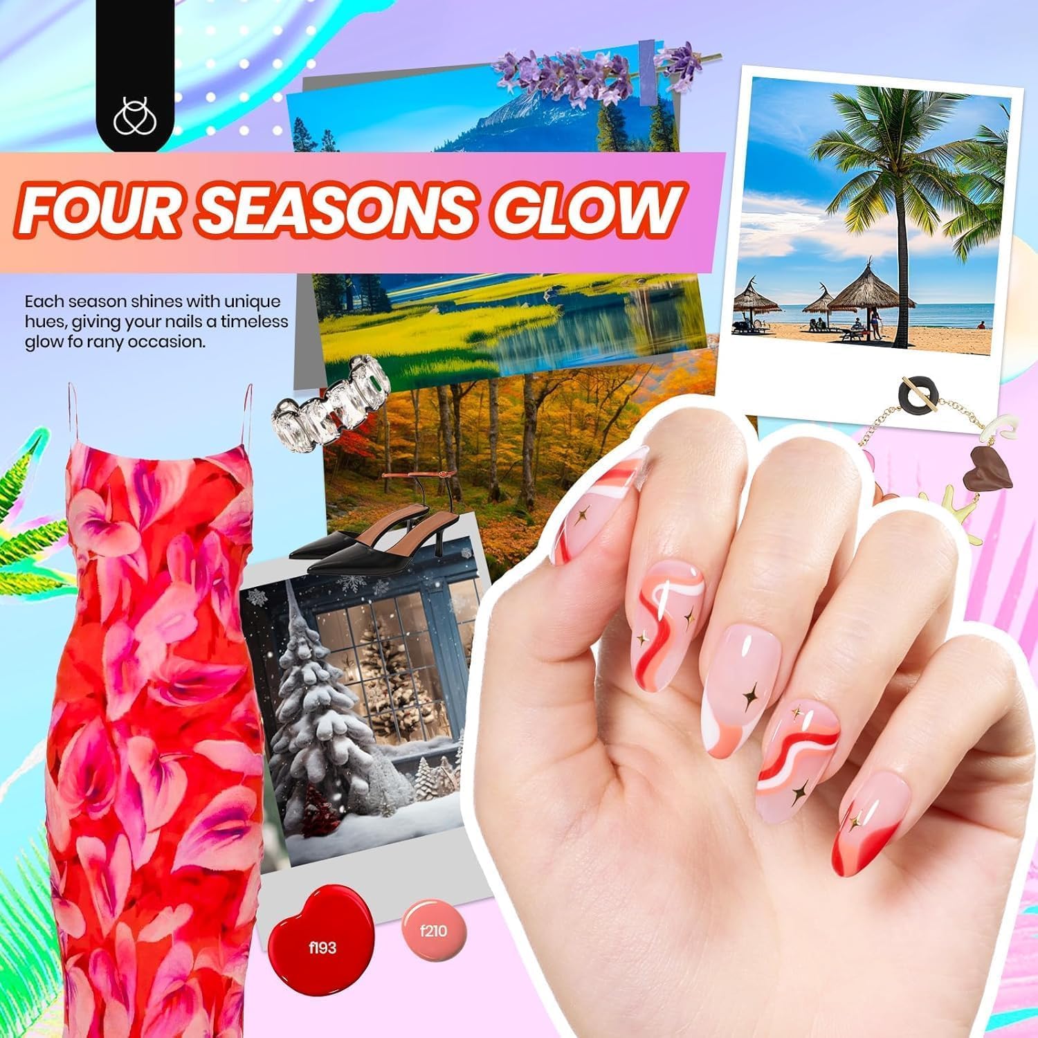 Beetles 32 Colors Gel Nail Kit with U V Light -54 Pcs Nails Kit for Beginners with Everything Included Base Matte & Glossy Top Coat Soak Off Home Salon Manicure Starter Gifts for Teen Girls Women