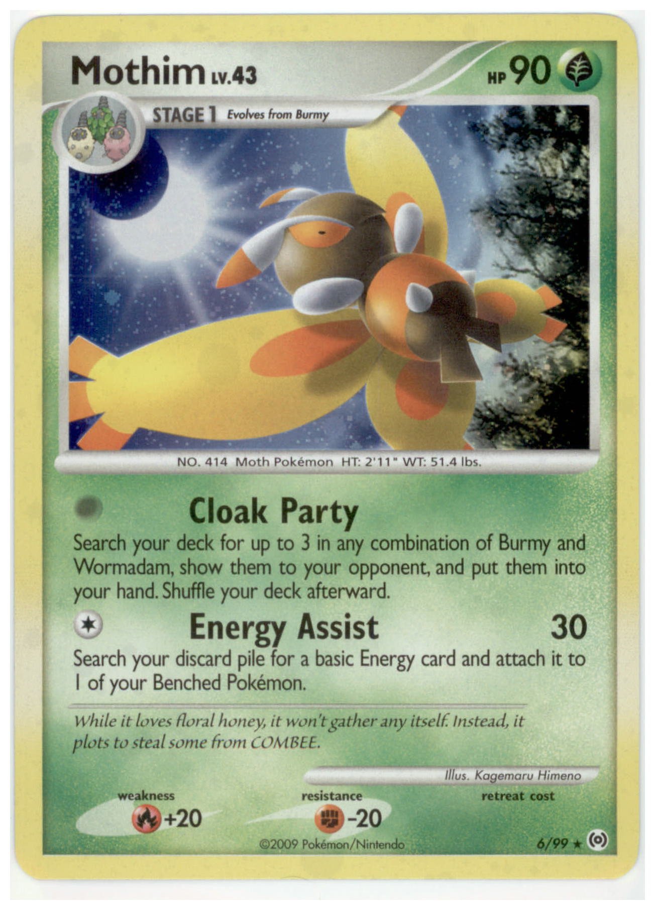Pokemon Platinum Arceus Single Card Mothim #6 Rare Holo [Toy] :  Amazon.co.uk: Toys & Games