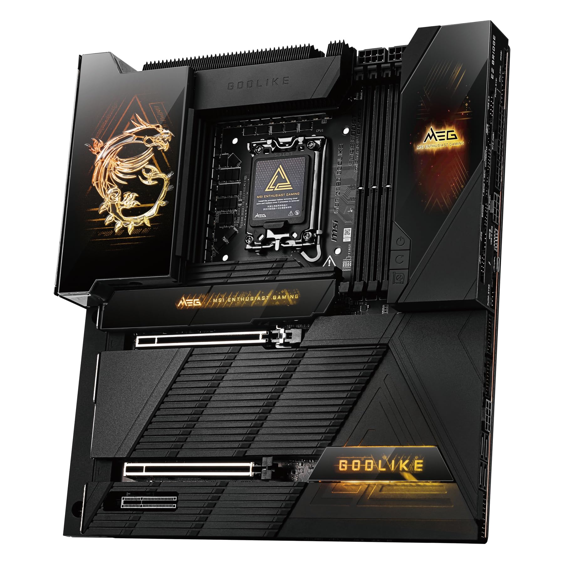 MEG Z890 GODLIKE, E-ATX - Supports Intel Core Ultra Processors (Series 2), LGA 1851 - Dynamic Dashboard III, EZ Slide M.2, DDR5 (9200+ MT/s OC), M.2 & PCIe 5.0, Thunderbolt 5, Wi-Fi 7, 10G LAN