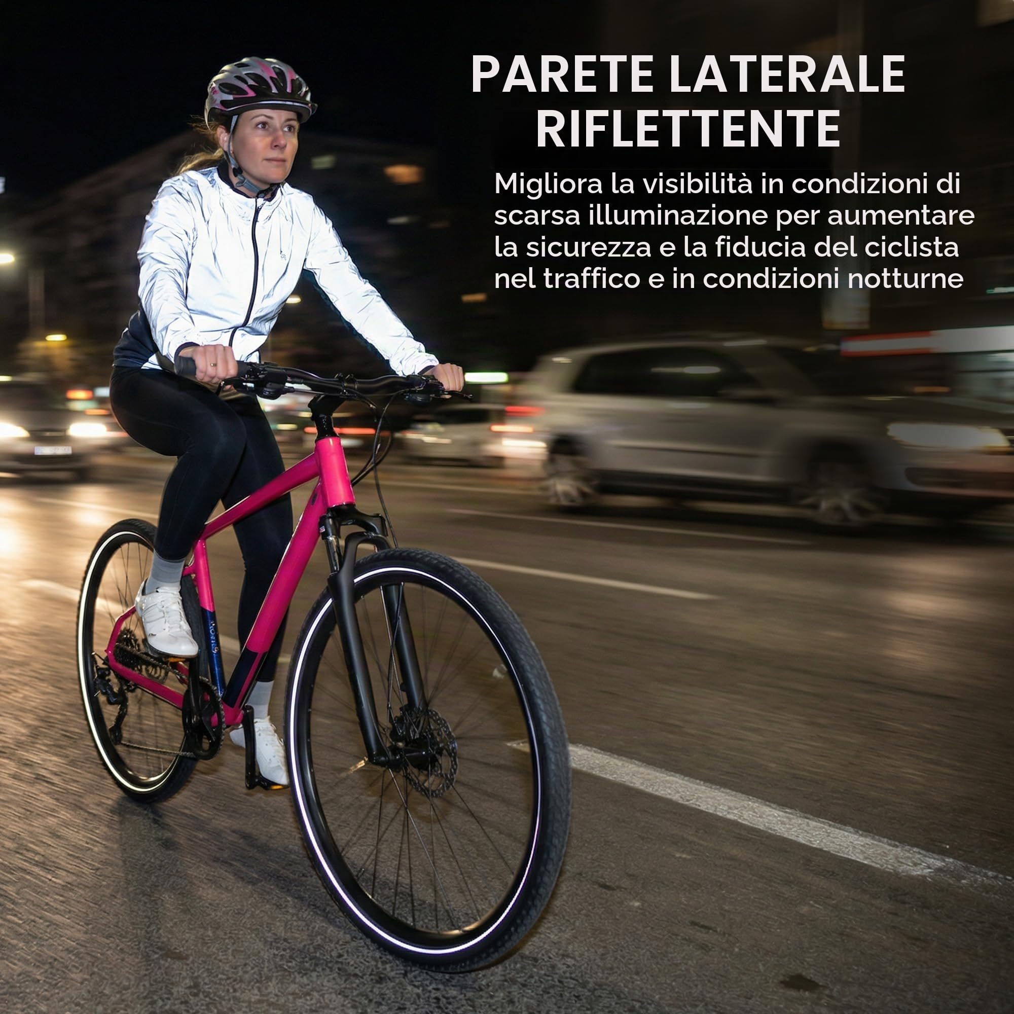 Fincci Copertone Bici 700x35c 37-622 Pieghevole con Protezione Riflettente | Copertone 37-622 con Carcassa 30TPI e Protezione Anti-Foratura Lv3 per Pneumatici Bici 28 700 x 35c a 50-80 PSI - Set da 2