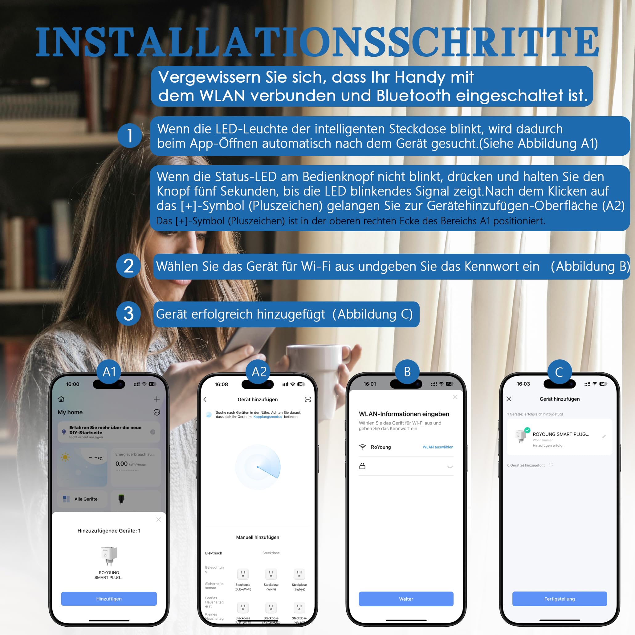 Presa WiFi, confezione da 4 pezzi