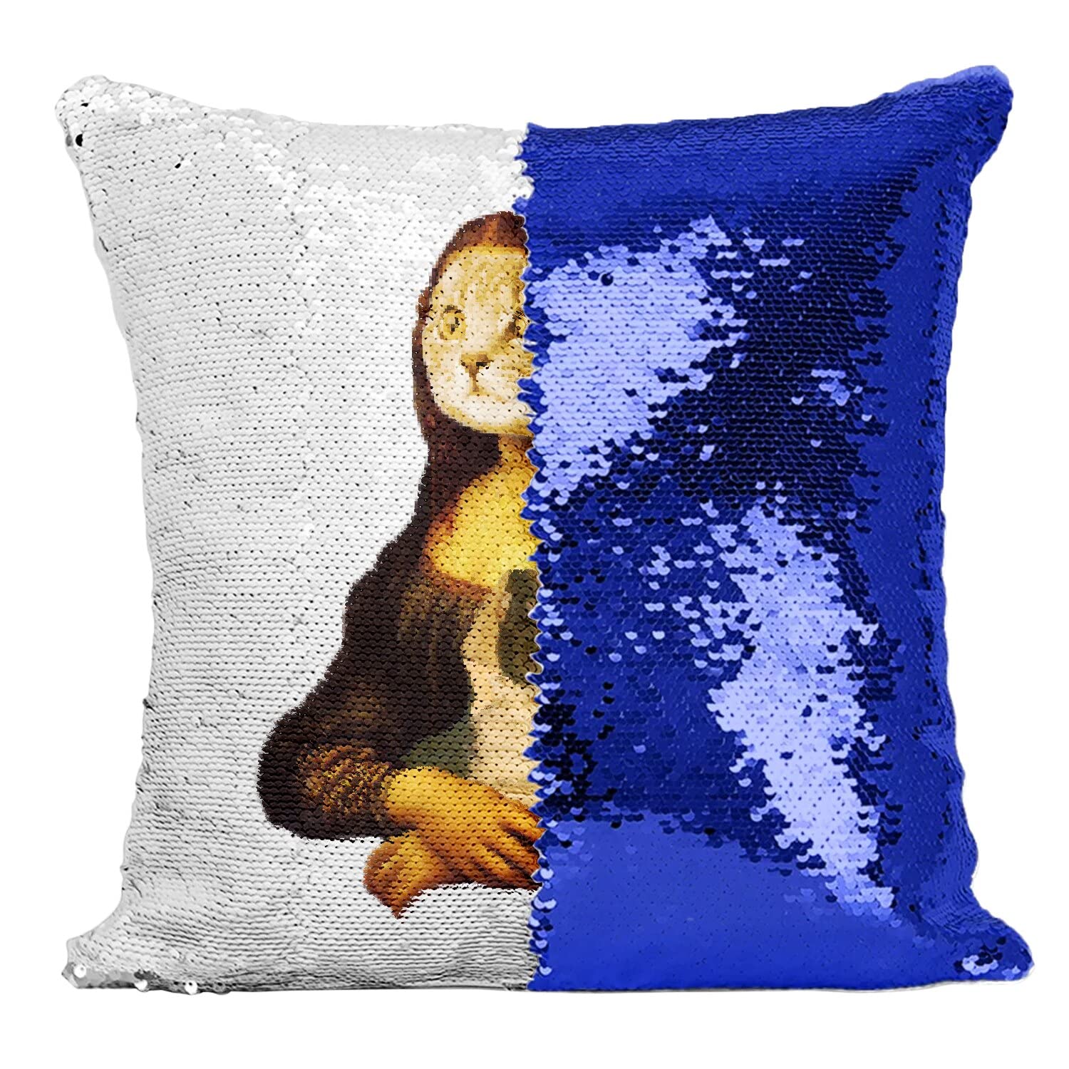 Coussin Bleu Chat Joconde pour Sublimer Votre Canapé en un Instant