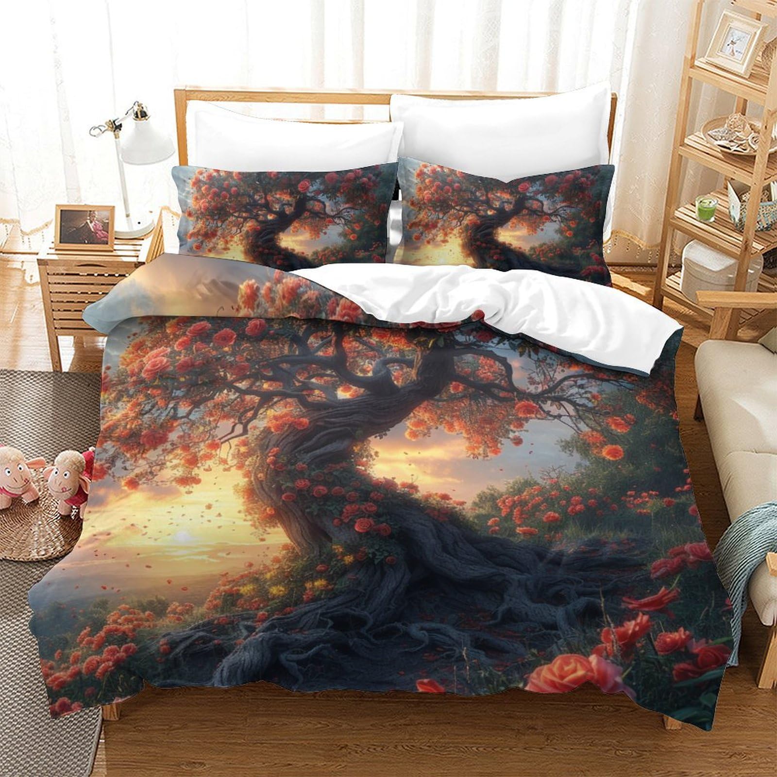 Housse de couette Arbre de Vie 3D King 220x240cm pour transformer votre chambre en havre de paix