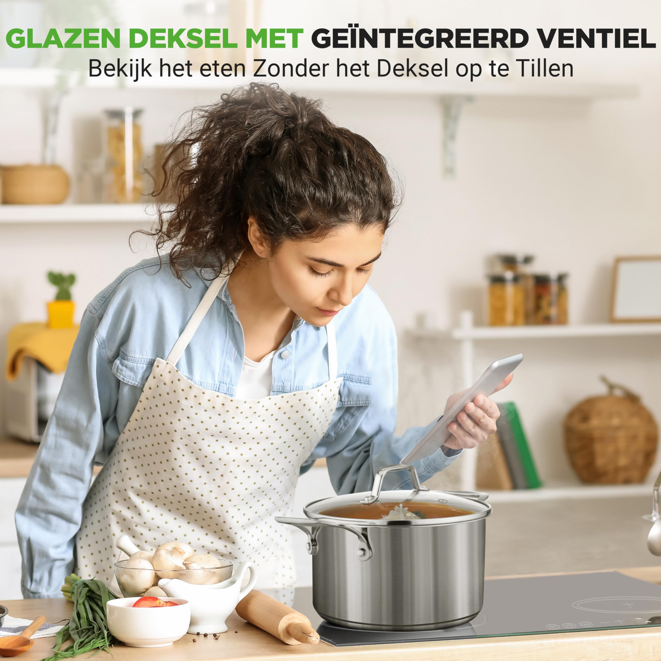 NutriChef Kookpot - Roestvrij Staal Inductie Kookpan- Grote Stoofpot- Sudderpot- Soeppot met Doorzichtig Deksel- Vaatwasmachinebestendig - 15 Liter Pot NutriChef Kookpot - Roestvrij Staal Inductie Kookpan- Grote Stoofpot- Sudderpot- Soeppot met Doorzichtig Deksel- Vaatwasmachinebestendig - 15 Liter Pot