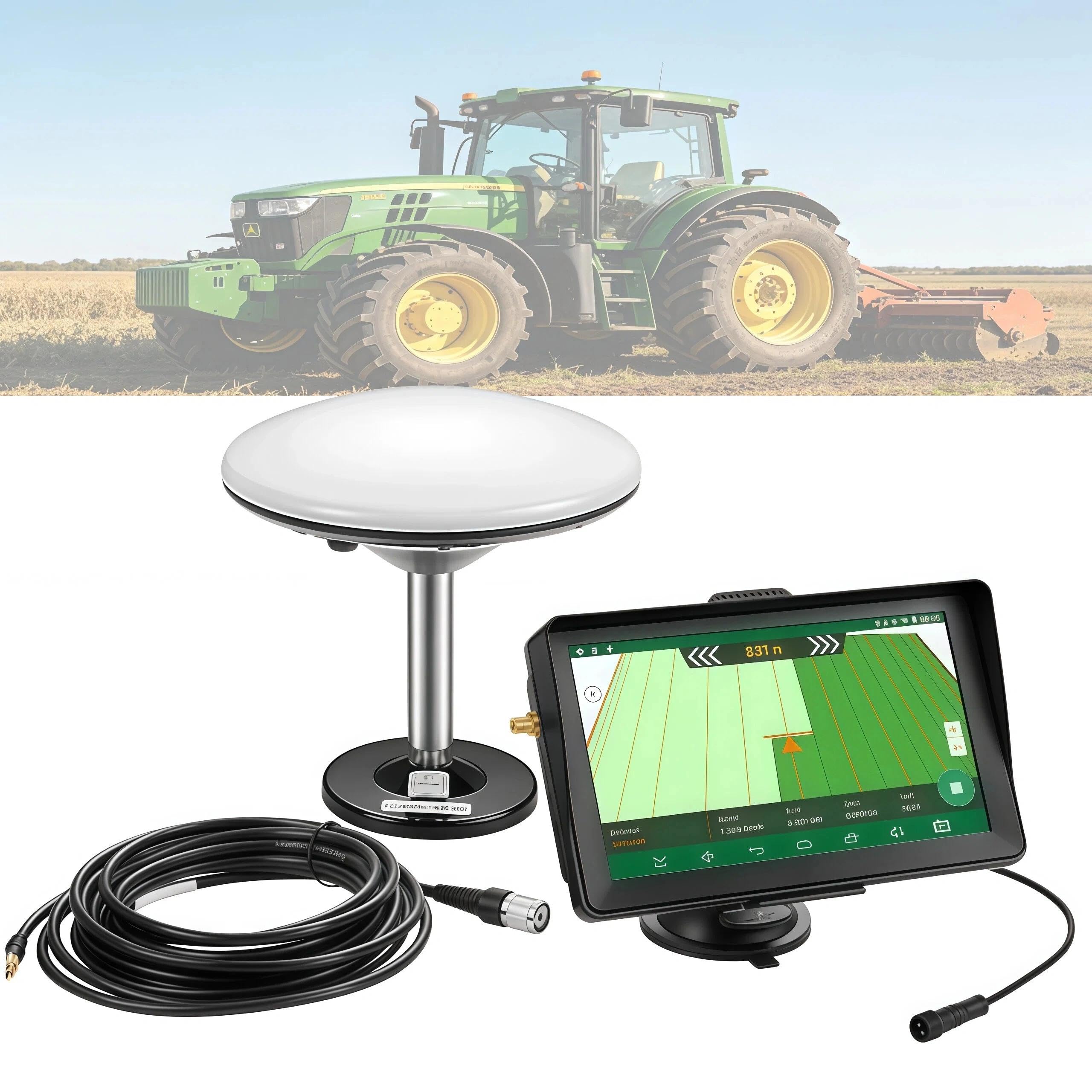 GNSS - Sistema di guida con antenna di precisione anti-interferenza, display da 9" per una migliore navigazione del trattore agricolo