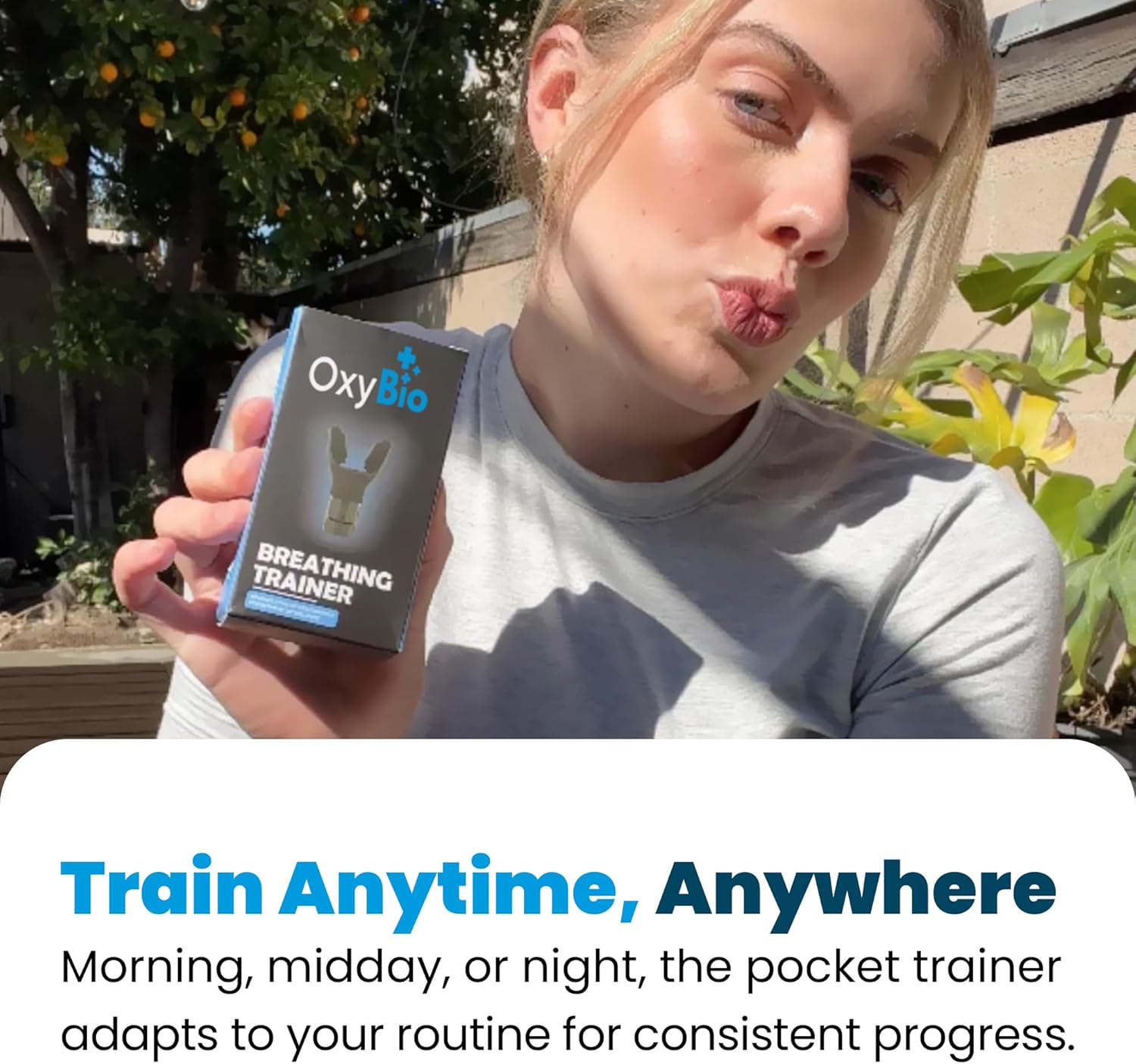 Oxy Respiratory Trainer | Breathe Easier with Stronger Lungs | Made with High Grade Silicone | Breathing Exercise Device for Lungs | Portable | Adjustable Resistance Settings | Black