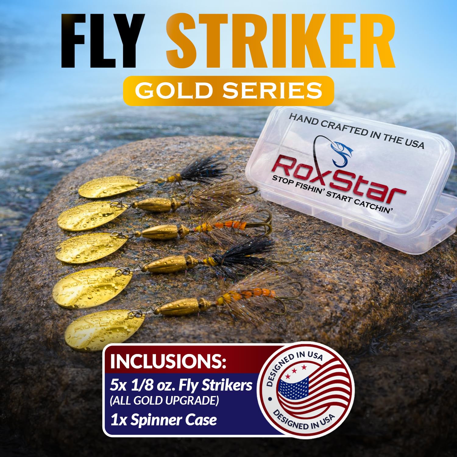 RoxStar Fly Strikers sprawdzony w całym kraju, aby wyłowić ryby każdego spinnera | ręcznie wiązany w USA | Najbardziej wszechstronny spinner wędkarski w historii! Pstrąg, okonia, Steelhead | Przestań