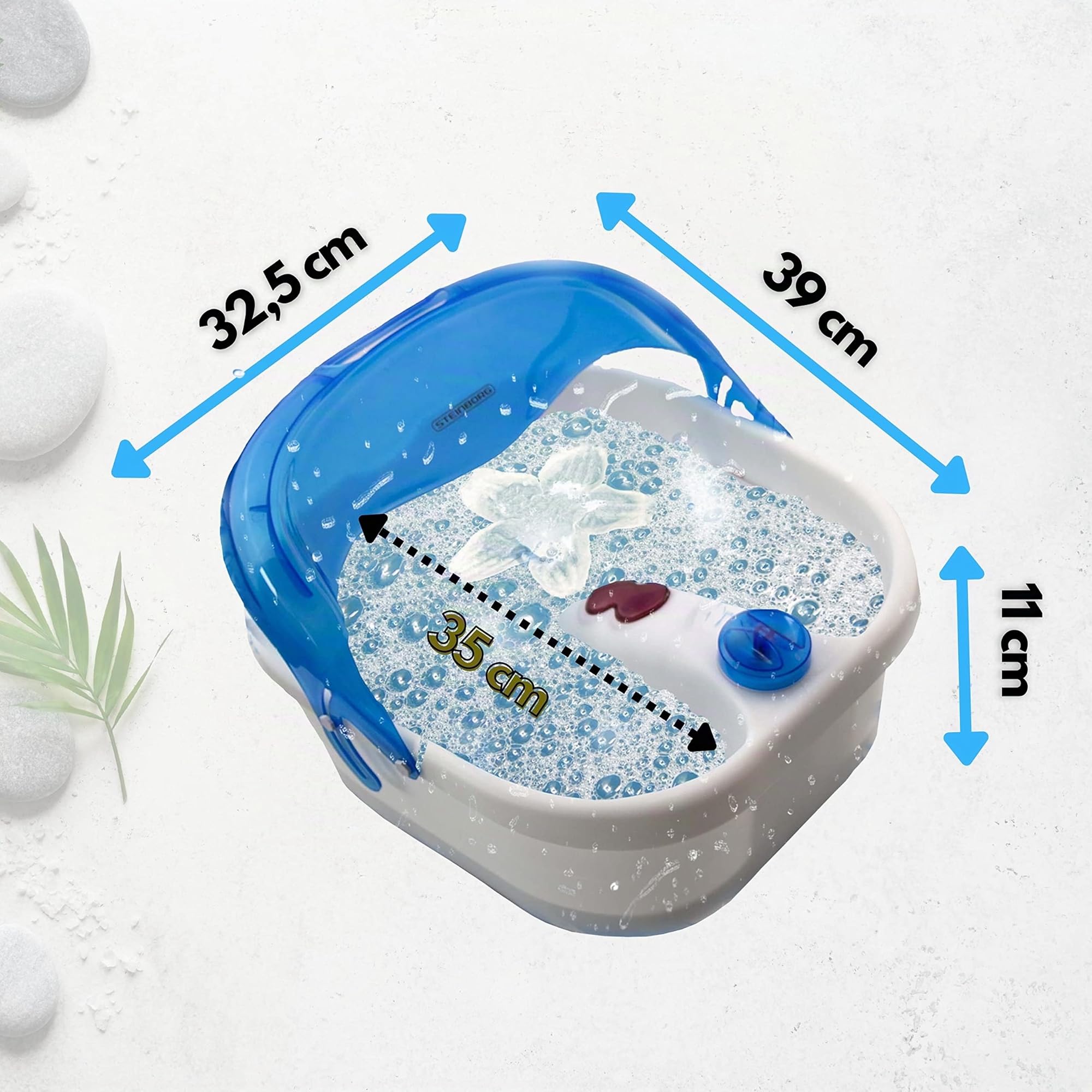 Bain bouillonnant pour les pieds | Massage des pieds | 4 pieds – Zones de réflexologie – Massage | Effet jacuzzi | Chaleur infrarouge | Massage thermique pour pieds | Appareil de massage des pieds |