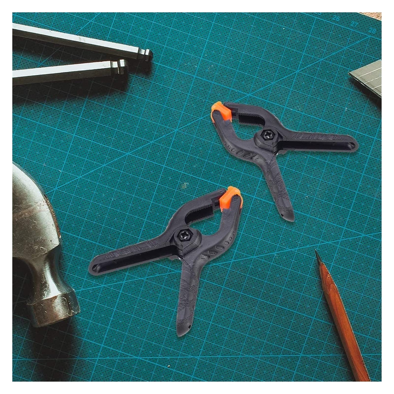 RJJ 10 sztuk 2-calowy Zagęszczone sprężynowe zacisk plastikowy zacisk przełącznik do obróbki drewna Clamp Woodworking Szybki zacisk mocowanie (Size : Blue)