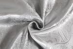 3 Pieces Duvet Cover Set,Jacquard Pattern Soft Microfiber Satin Silk Bedding Set,1 Duvet Cover and 2 Pillowcases,Silver Grey,Queen Size
