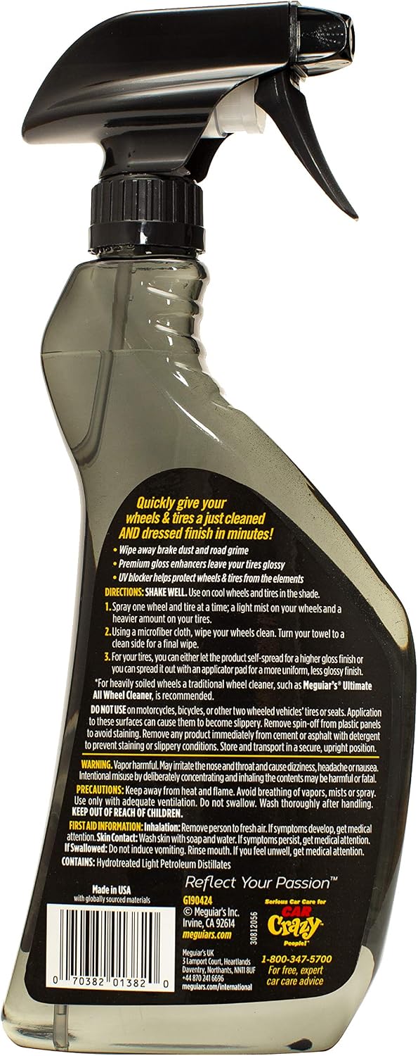 Meguiar's G190424 Ultimate Waterless Wheel & Tire Dressing - 24 Oz Spray Bottle