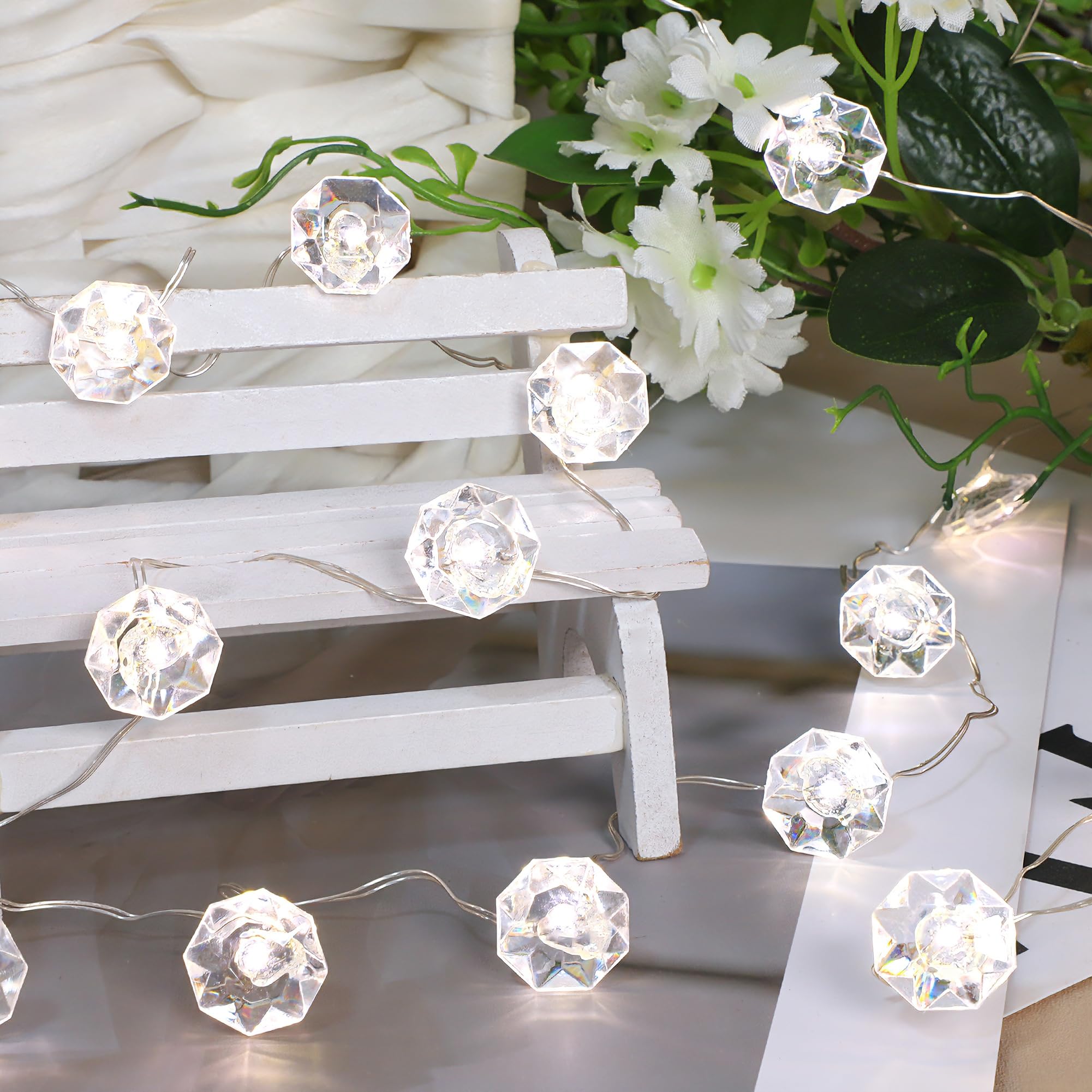 Amazon.com: Decorative String Lights, Bling Star Crystal Diamond