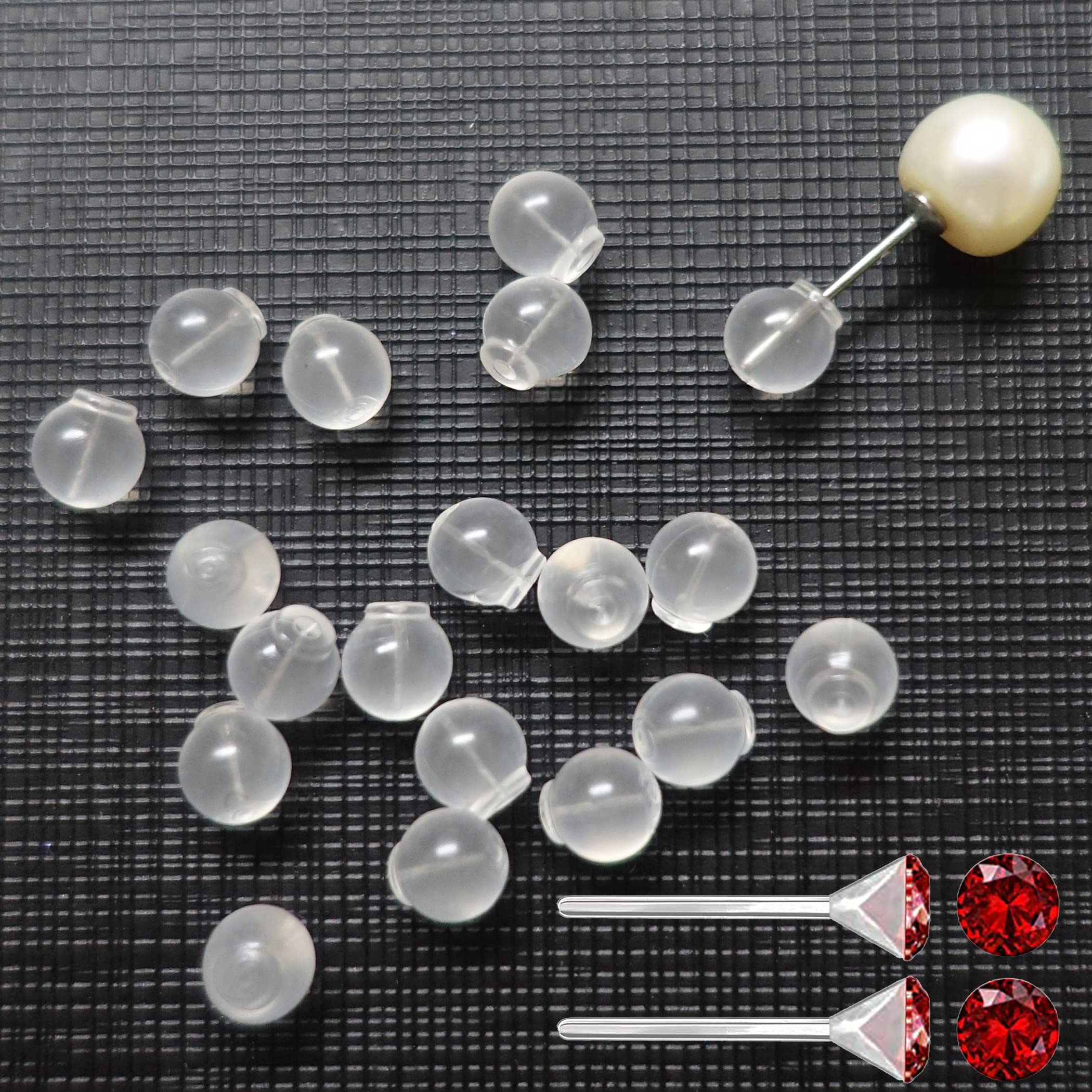 102pcs Comfort Impenetrable Soft Safety Backs TPE Medical Grade Material (Same as Pacifier's) Fit with All Types of Earrings