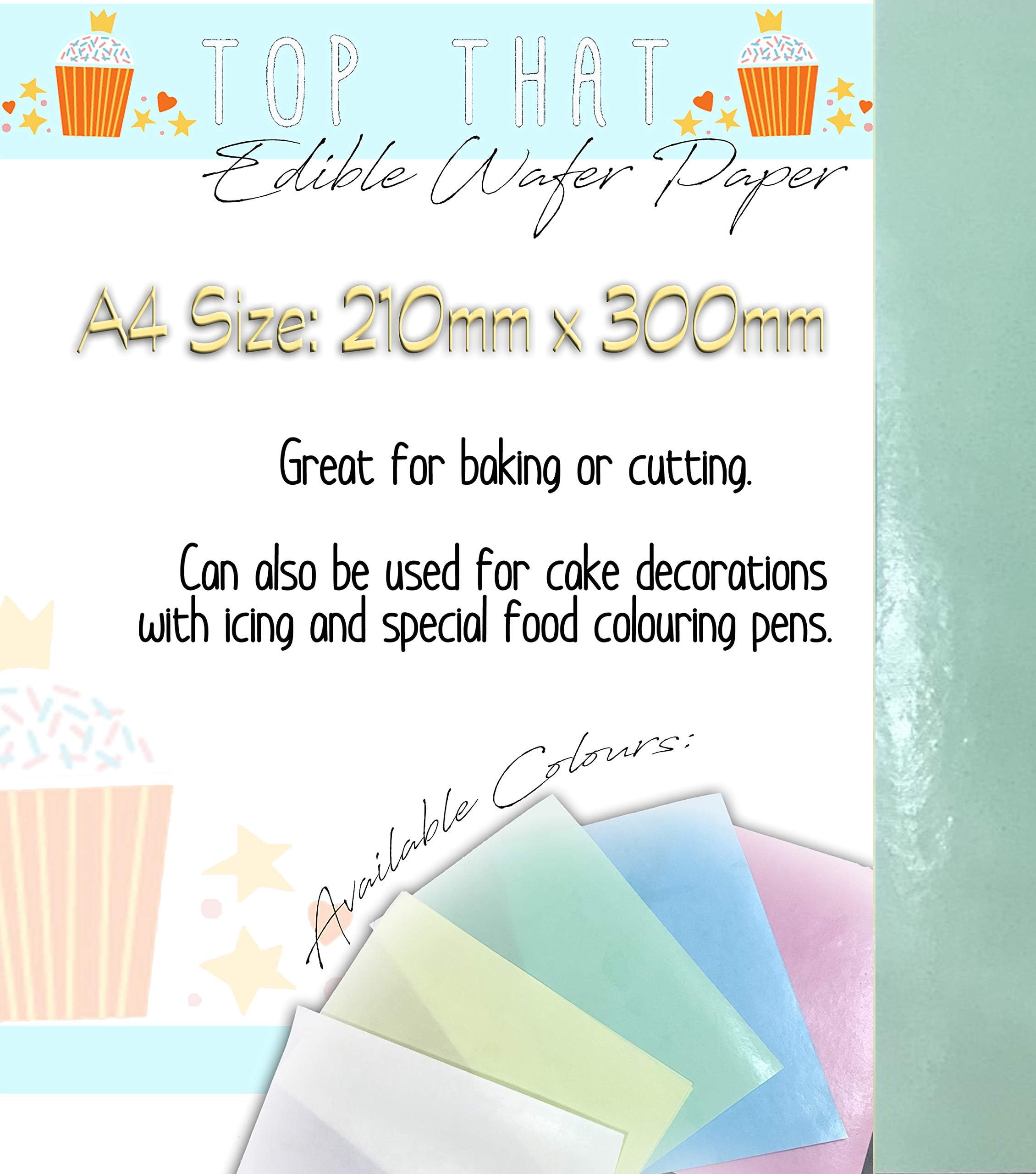 12 Sheets of Green Edible Wafer Paper for Baking Printing Cutting Cake Decorating