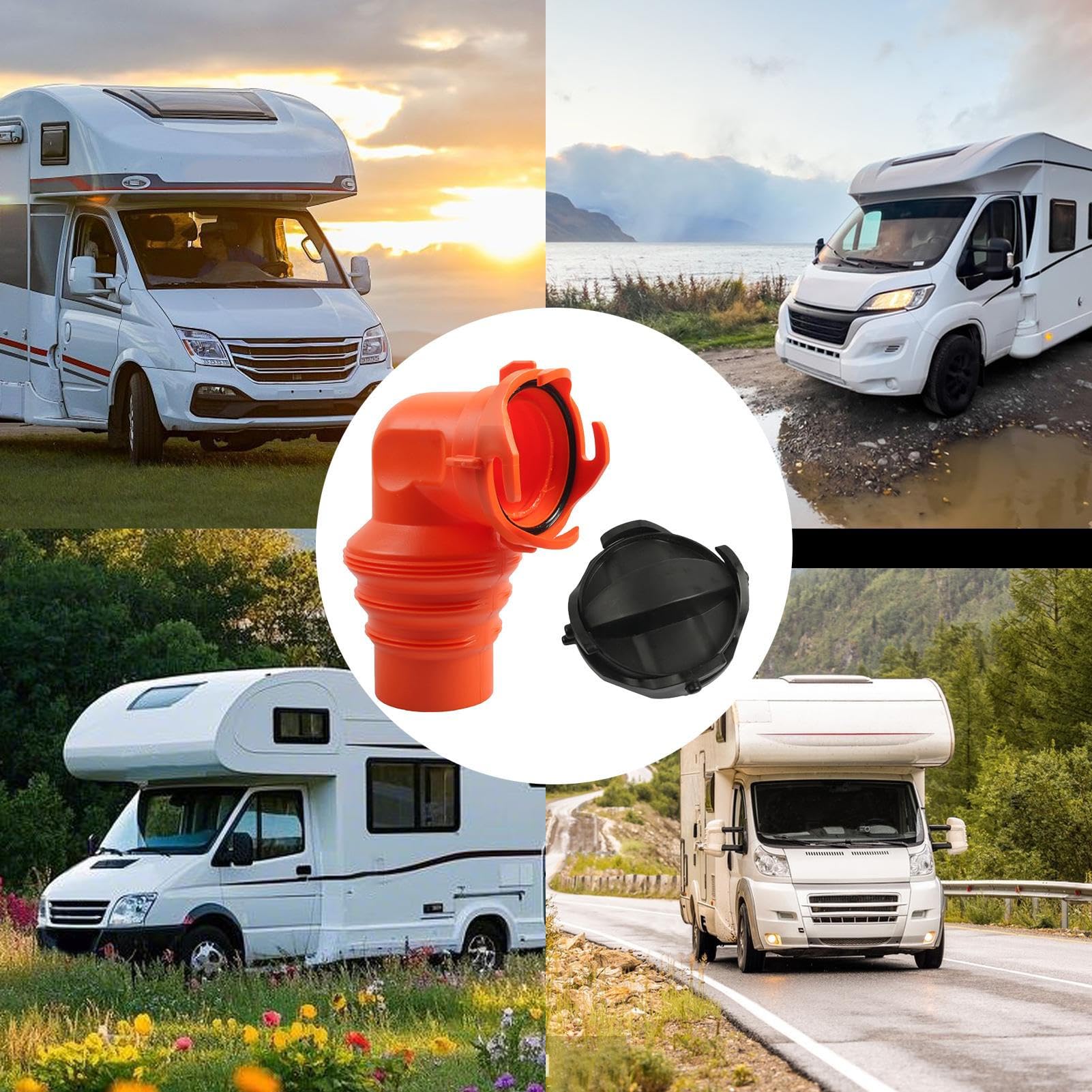 Adaptador De Manguera De Desagüe RV Accesorio De Fontanería De 90 Grados | Acoplamiento Para Manguera De RV A Prueba De Fugas Con 2 Para Conexión Hermética Contra Olores En Estación