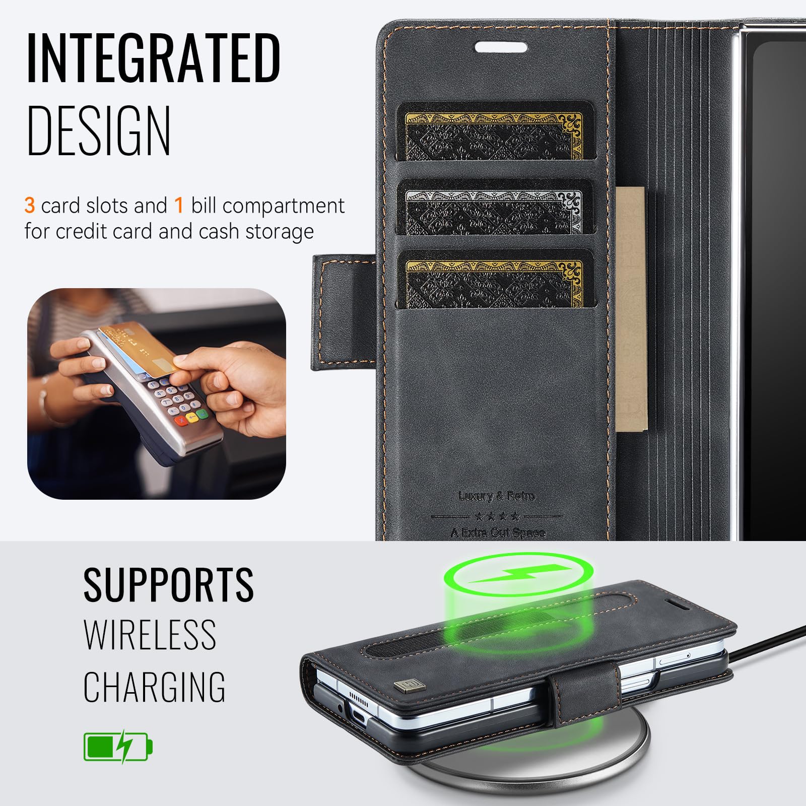 Cover Per Samsung Galaxy Z Fold 8 Ultra, Portafoglio Custodia in Pelle | Con Supporto S Pen Staffa Anticaduta Protezione Completa Chiusura Magnetica Guscio,Blu,Fold 8 Ultra