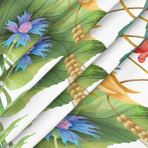 Vista 4 de Pardick Mantel redondo ajustable con flores, mantel redondo de cebada y amapola con borde elástico, impermeable, lavable, se adapta a mesas de hasta