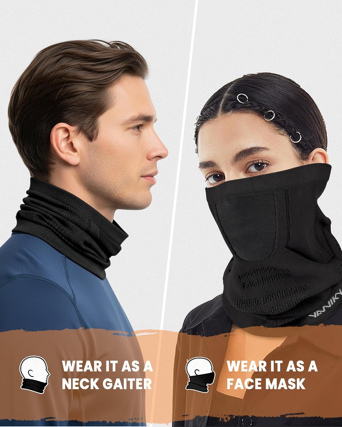 Winter Neck Warmer Gaiter Ski Face Mask, Breathable Fleece Balaclava Windproof Cold Weather Scarf - Image 5