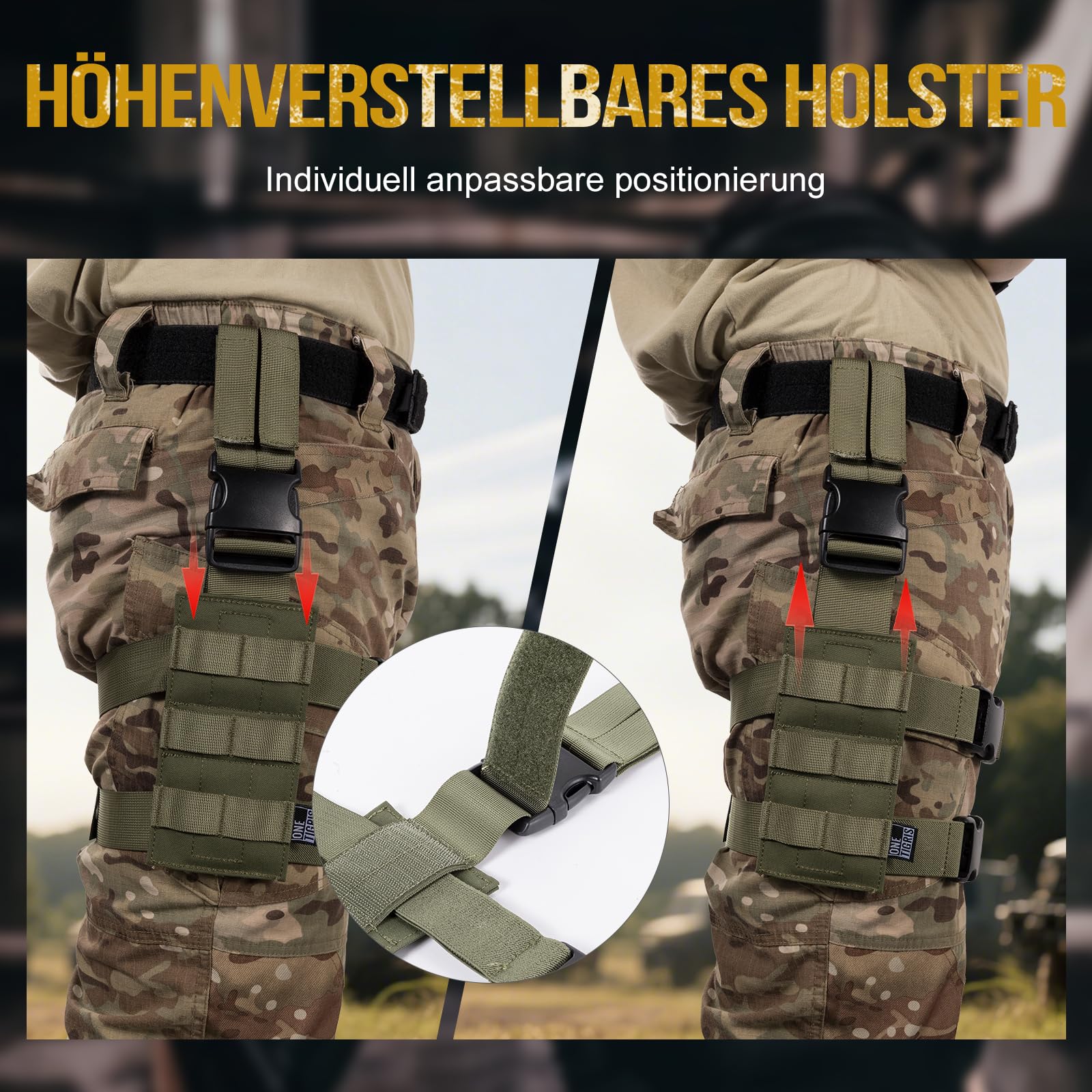 OneTigris Taktische Molle Beinplatte Beinplatform für Pistolenholster