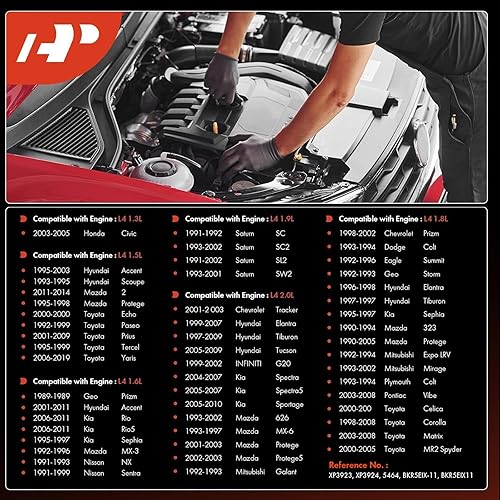 Miniatura 3 de A-Premium 4 bujías de platino iridio compatibles con Chevrolet, Chrysler, Dodge, Hyundai y Toyota Vehicle  Sebring, Stratus, Civic, Accent, Corolla,