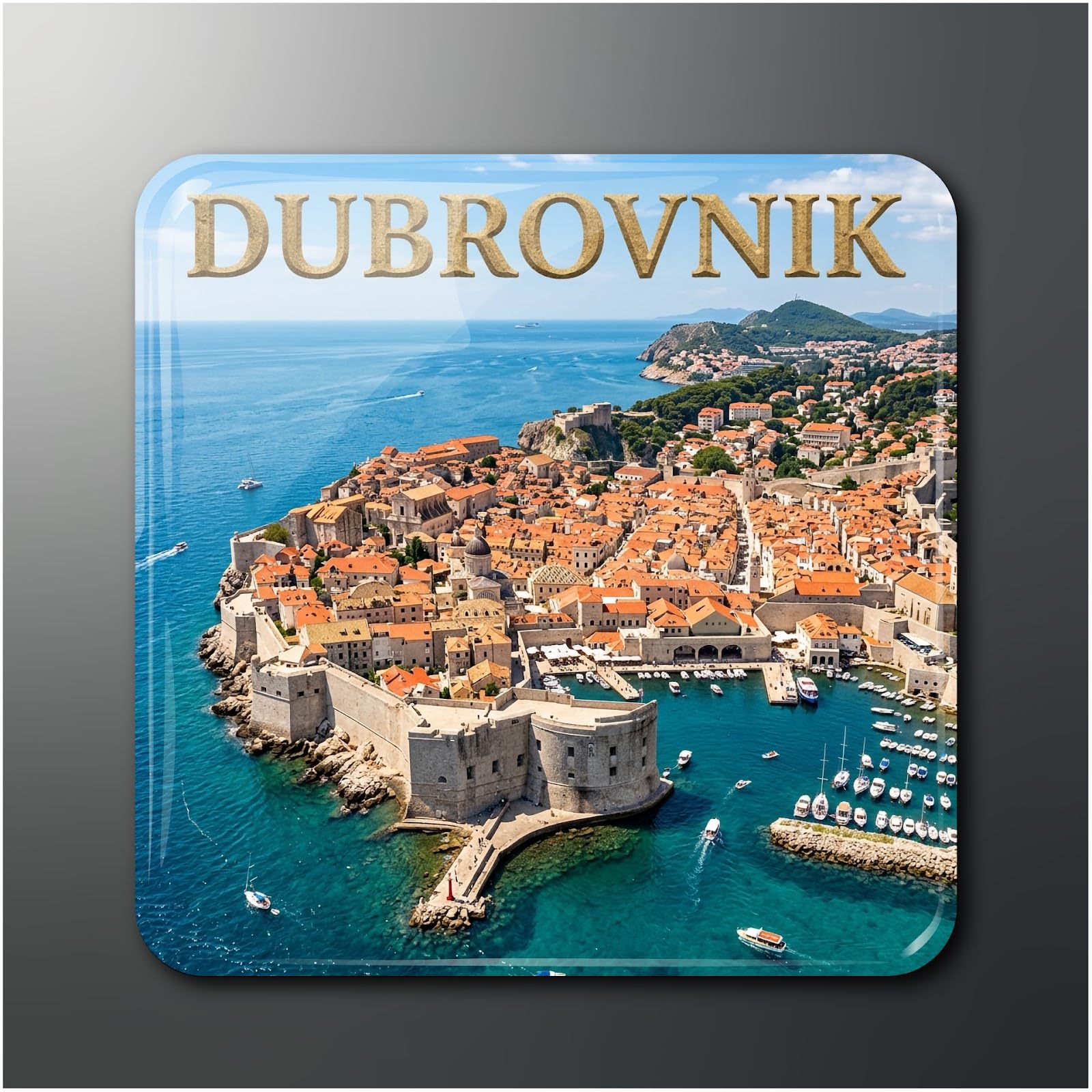 Aerial Dubrovnik Cityscape Fridge Magnet, 2x2 in, Glossy Finish, Travel Souvenir-image-35